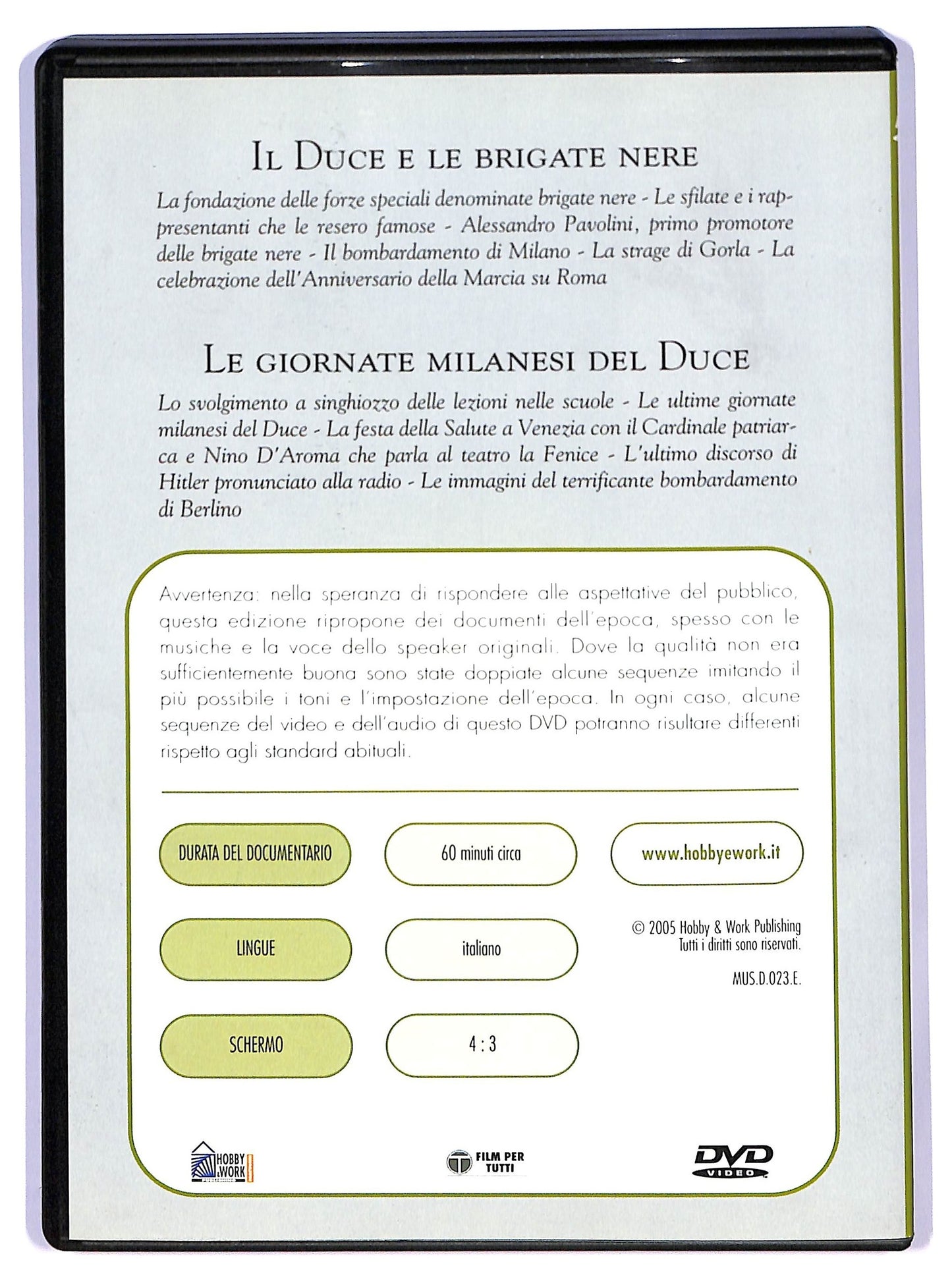 EBOND Mussolini e il fascismo - Il Duce e le brigate nere EDITORIALE DVD D791058