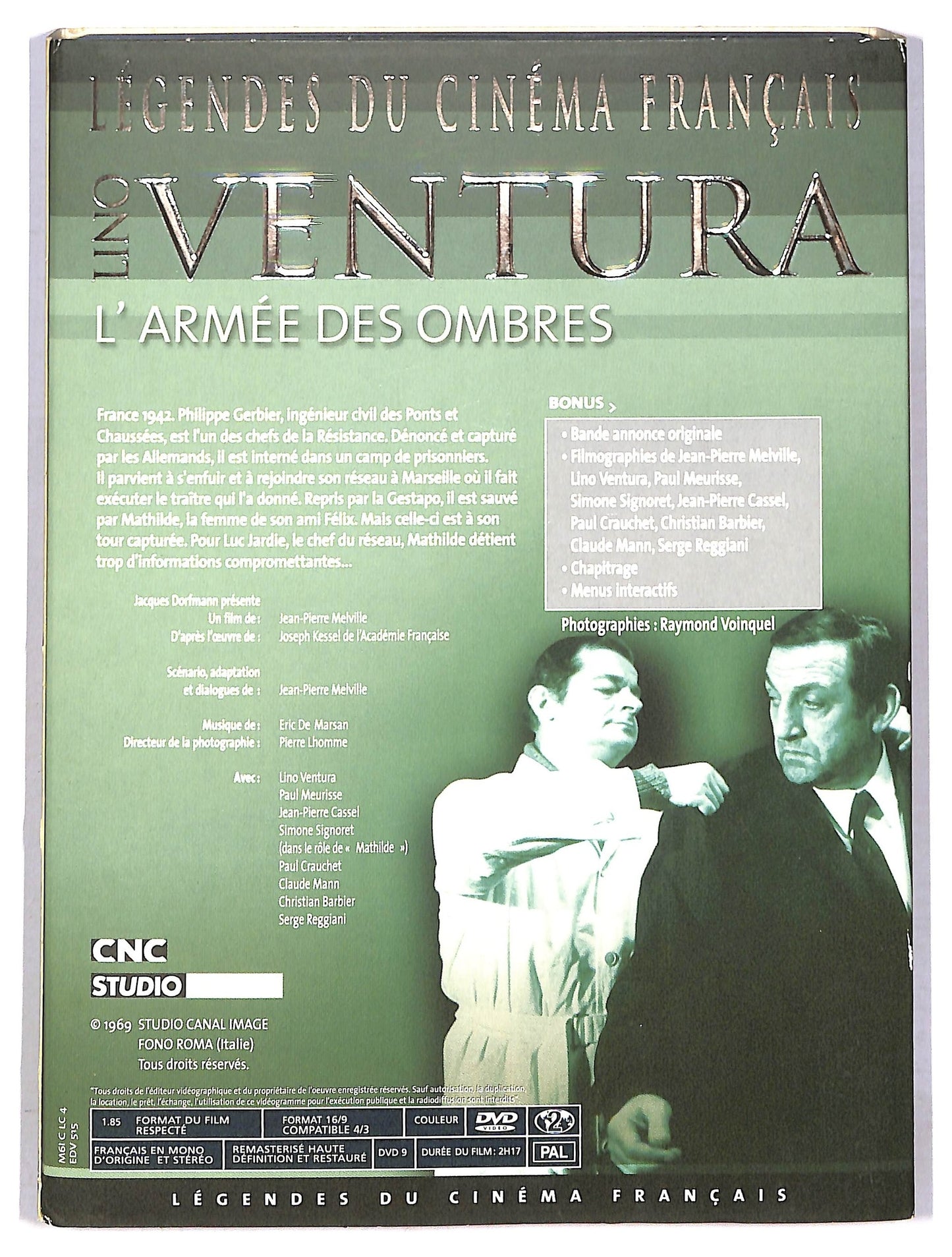 EBOND L'armee des ombres - Legends du cinema francais Lino ventura EDITORIALE DVD D791116