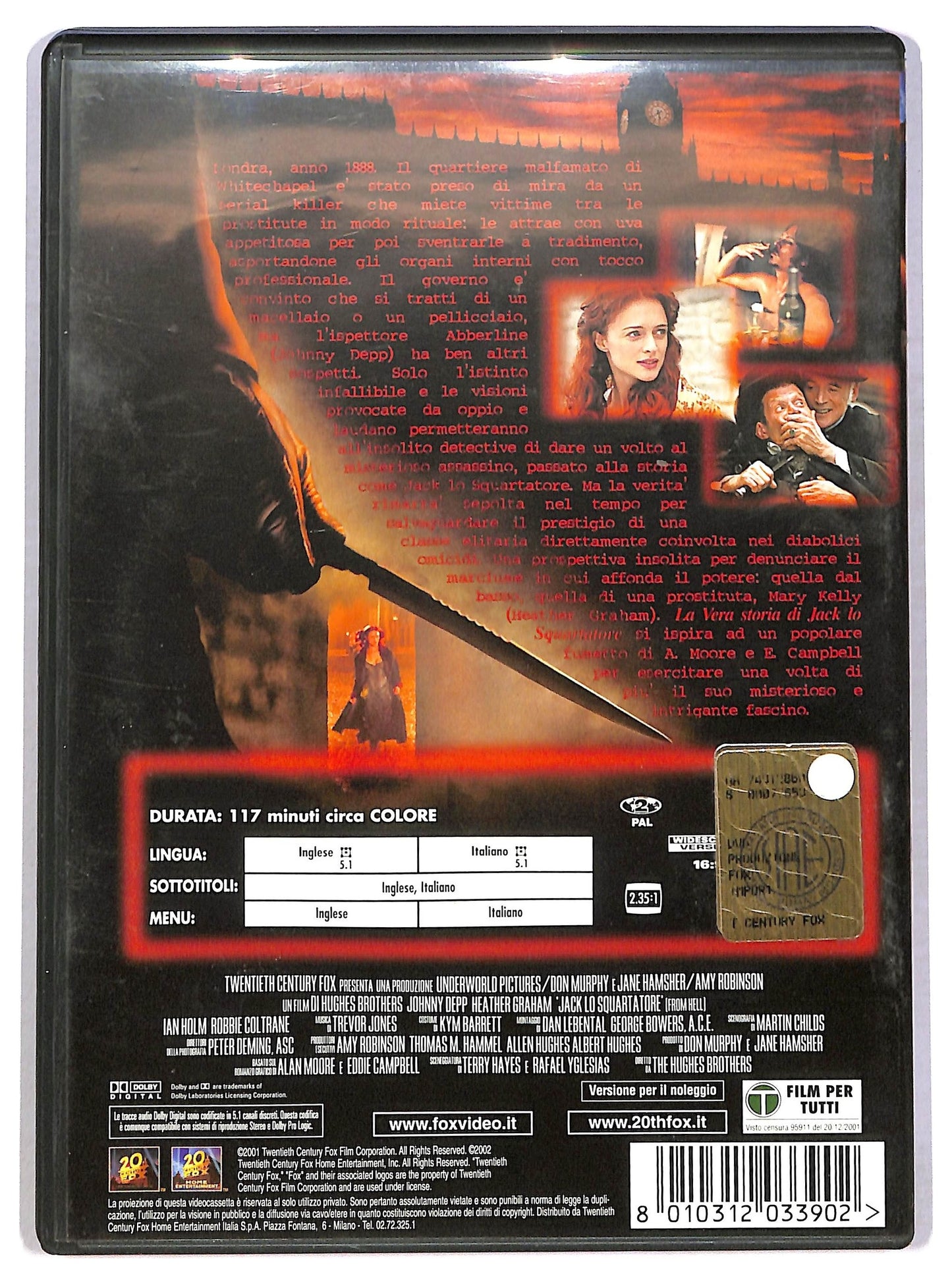 EBOND La vera storia di Jack lo squartatore From Hell NOLEGGIO DVD D791117