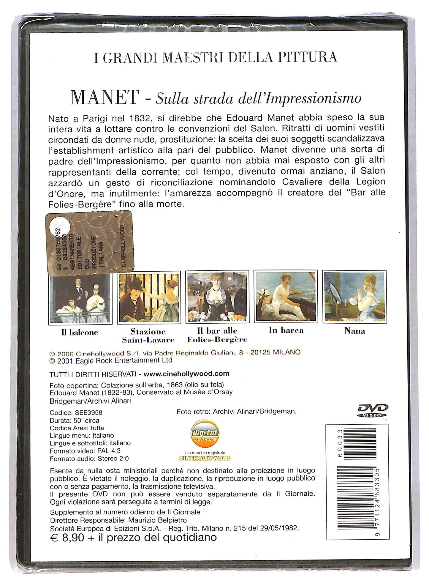 EBOND Manet - sulla strada dell'Impressionismo - I grandi maestri della pittura DVD D791528