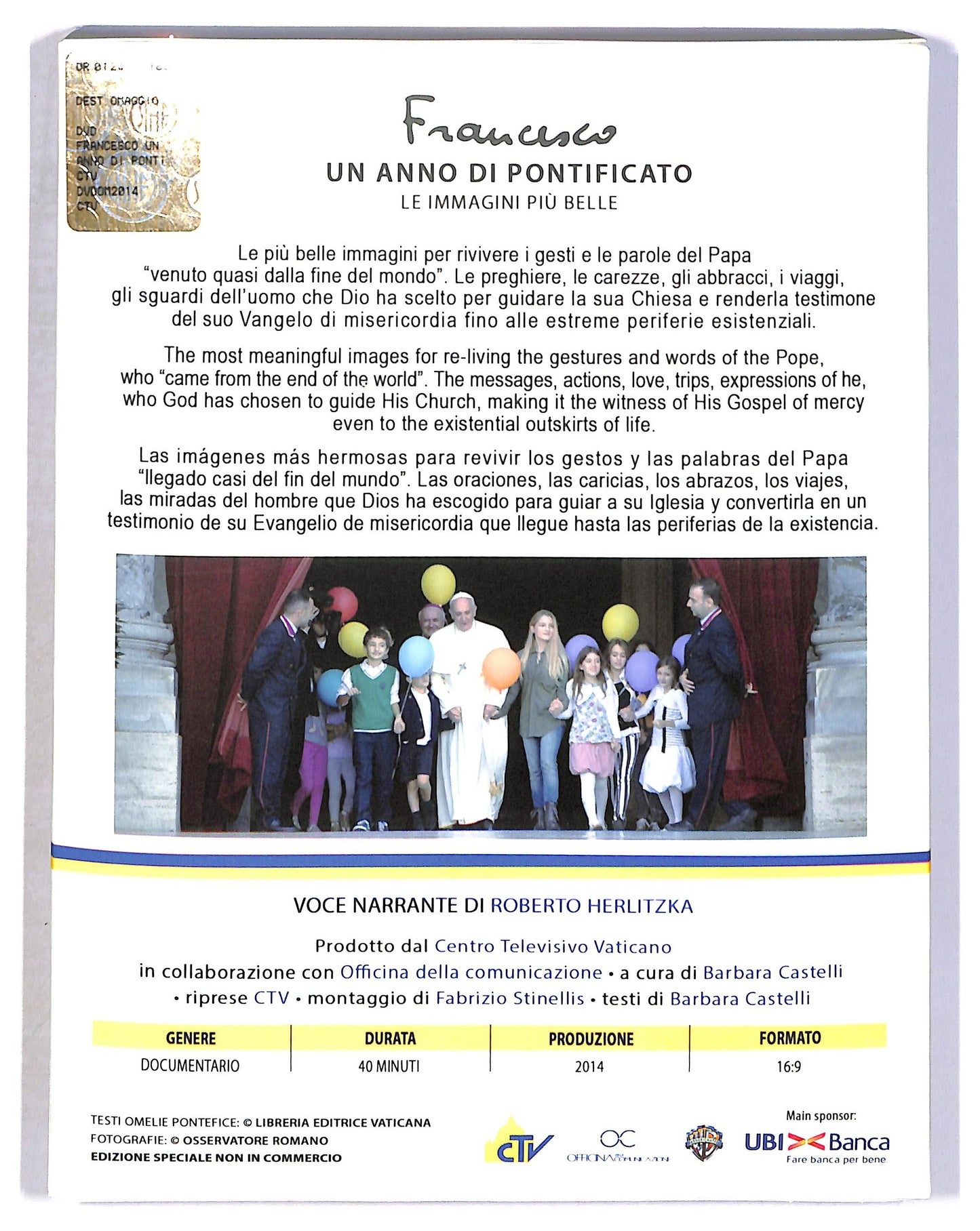EBOND Francesco un anno di pontificato EDITORIALE DVD D791745