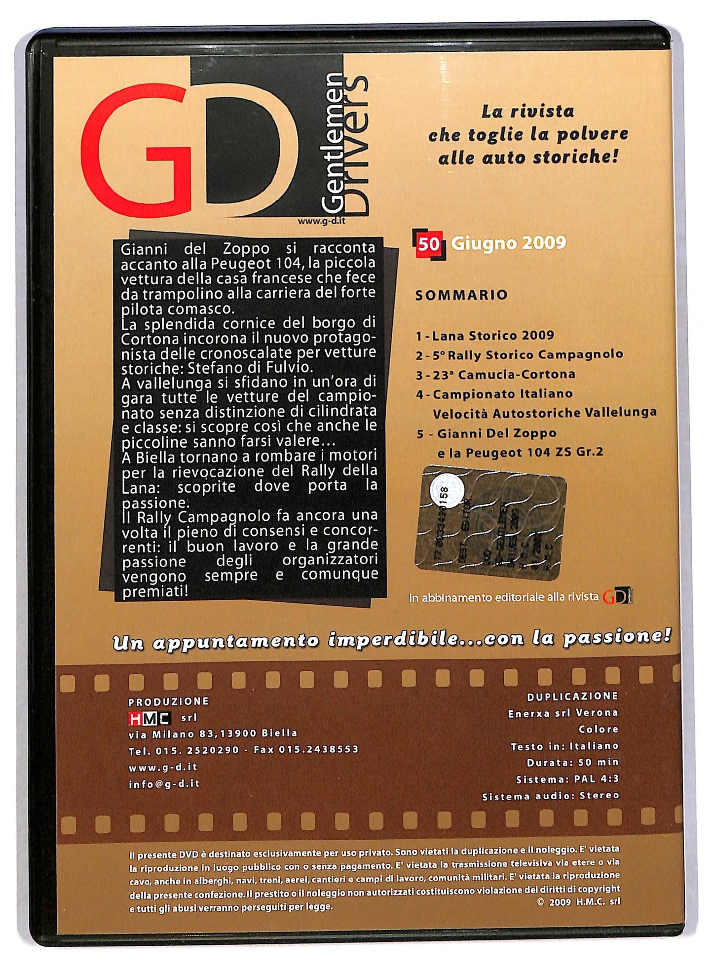 EBOND Gentlemen drivers - Gianni del zoppo e la peugeot 104 ZS Gr 2 EDITORIALE DVD D791851