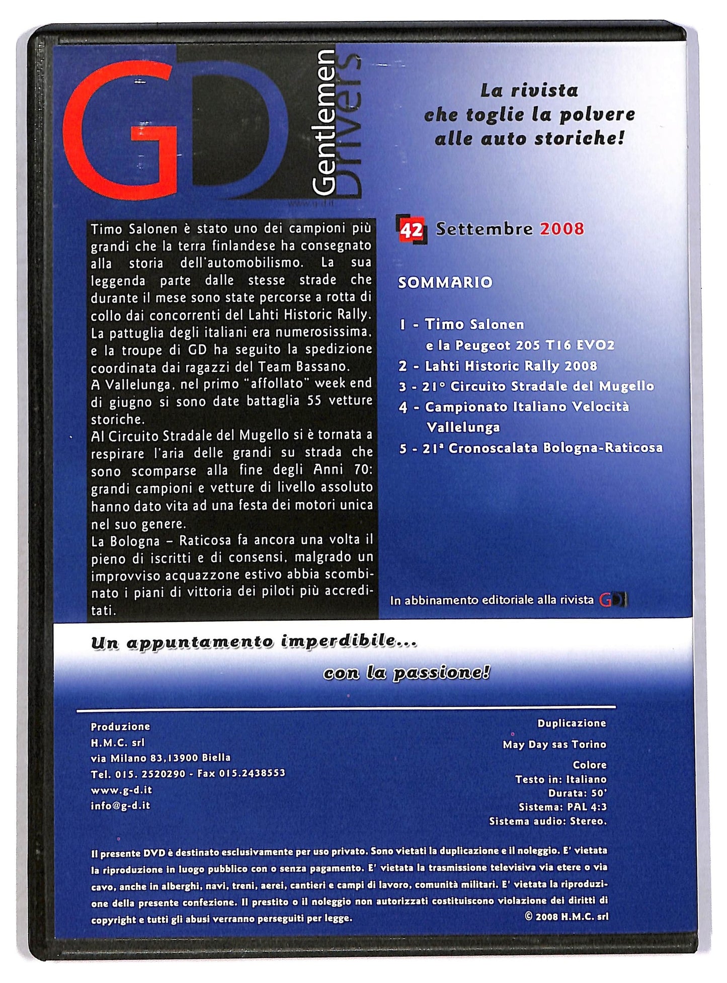 EBOND Gentlemen drivers - Timo salonen e la peugeot 205 ti6 EVO2 EDITORIALE DVD D791912