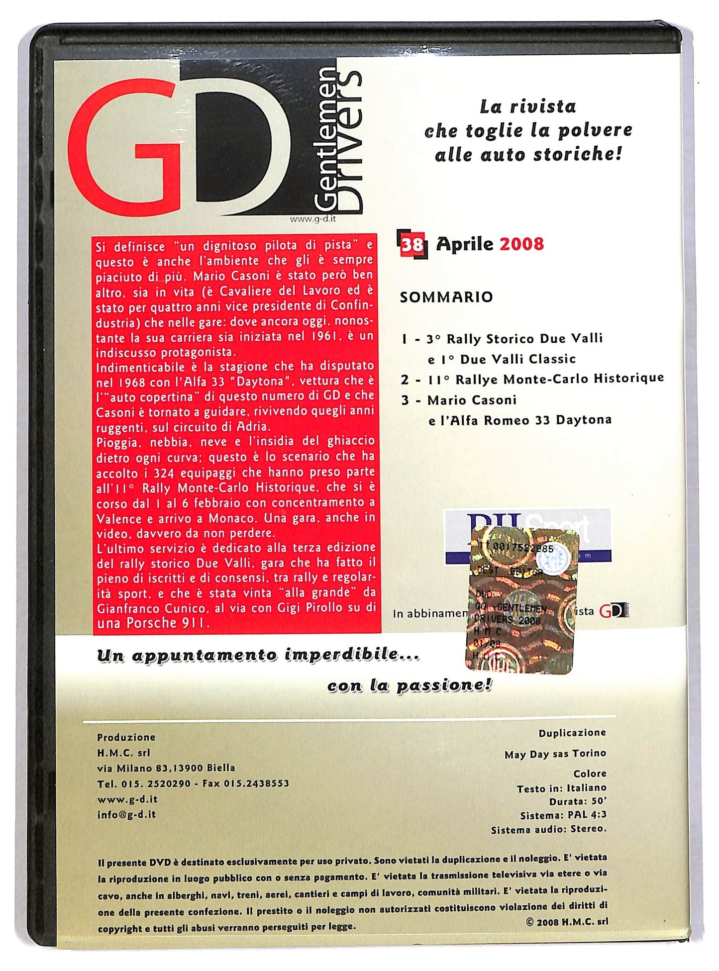 EBOND Gentlemen drivers - Mario casoni e l'alfa romeo 33 daytona EDITORIALE DVD D791913