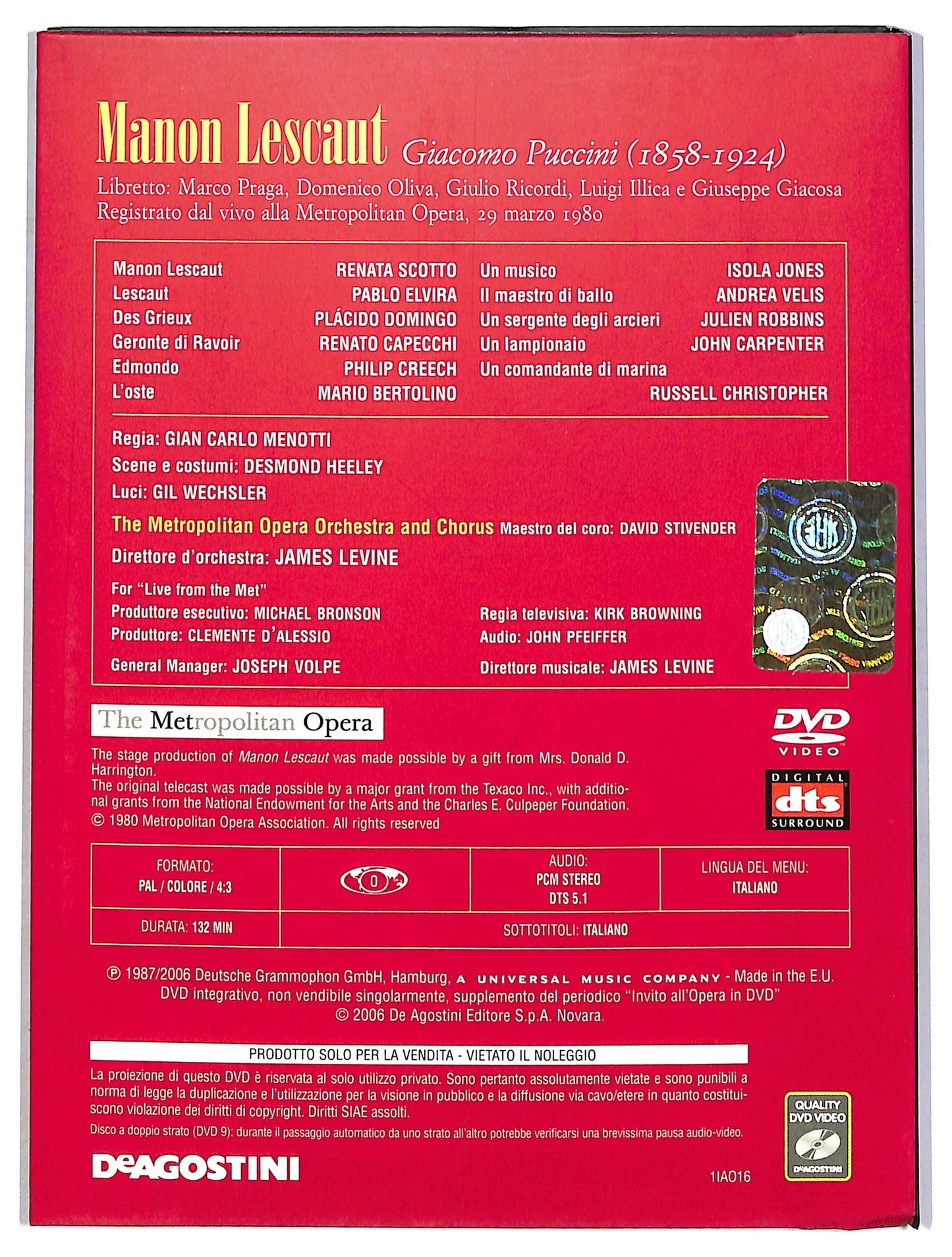 EBOND Invito All'Opera - Manon Lescaut voume16 EDITORIALE DVD D791933