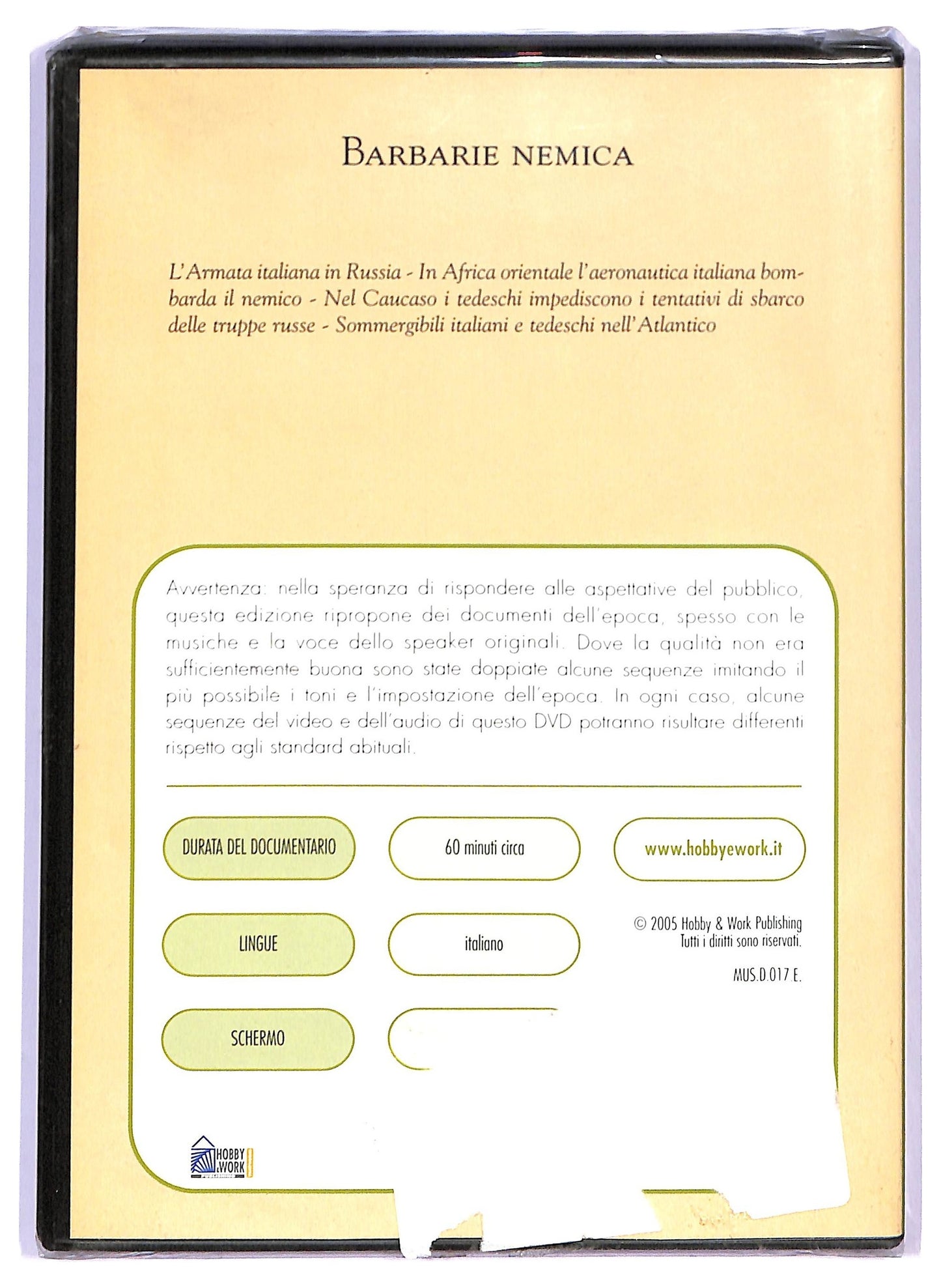 EBOND barbarie nemica EDITORIALE DVD D792009