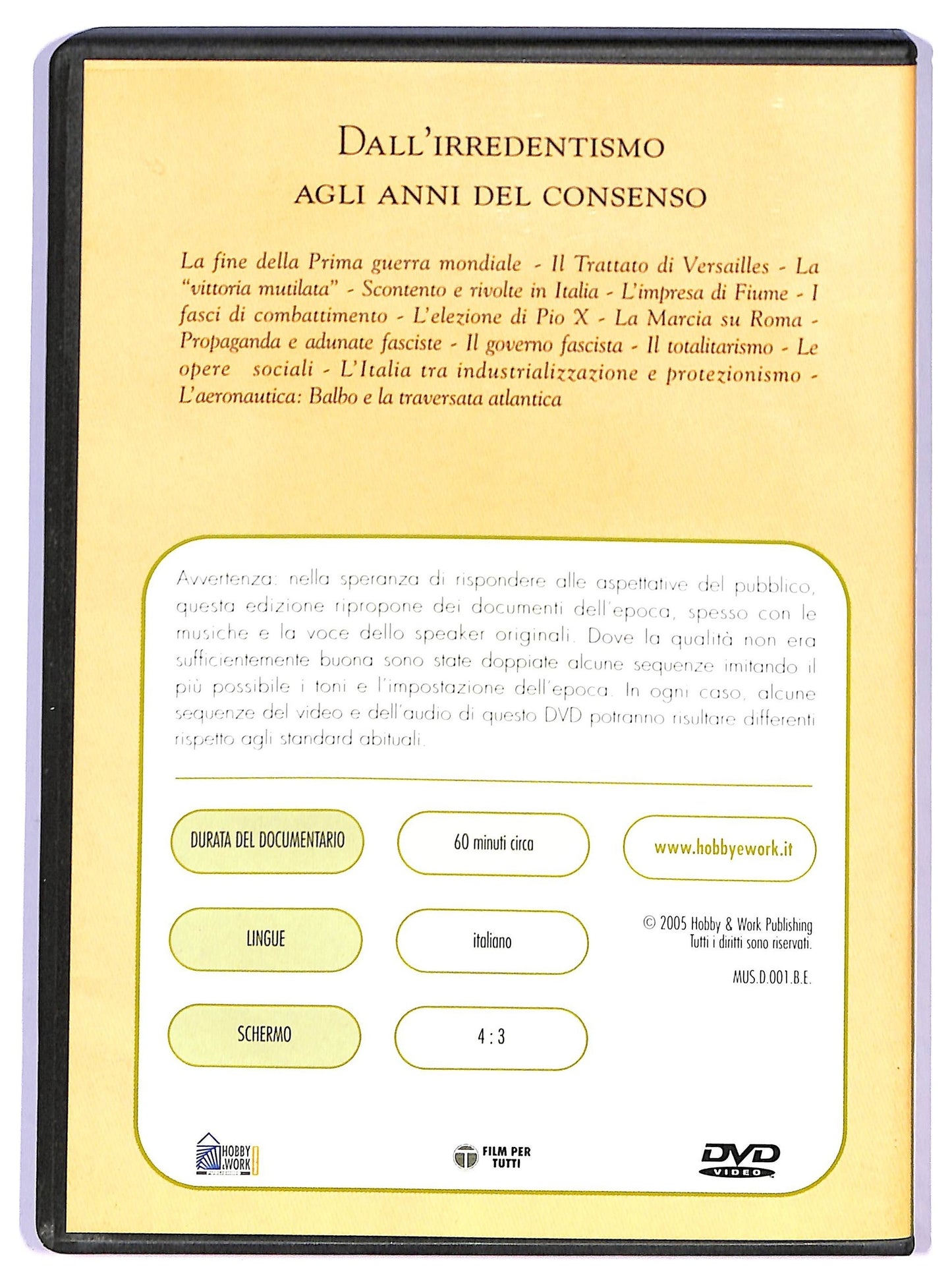 EBOND Mussolini - Dall'irredentismo agli anni del consenso DVD D792014