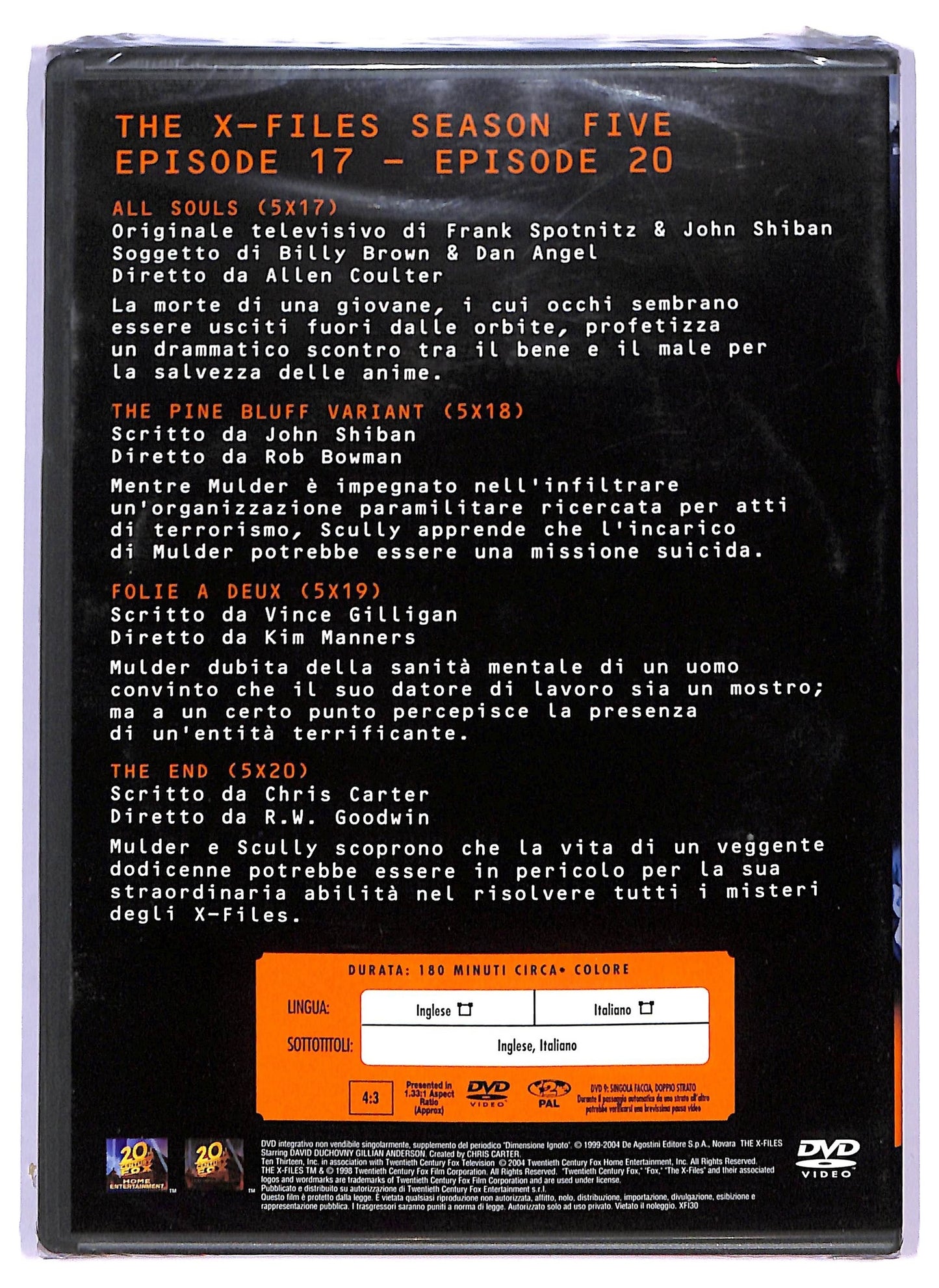 EBOND The x Files,season Five,episode 17-episode 20 DVD Editoriale D792101