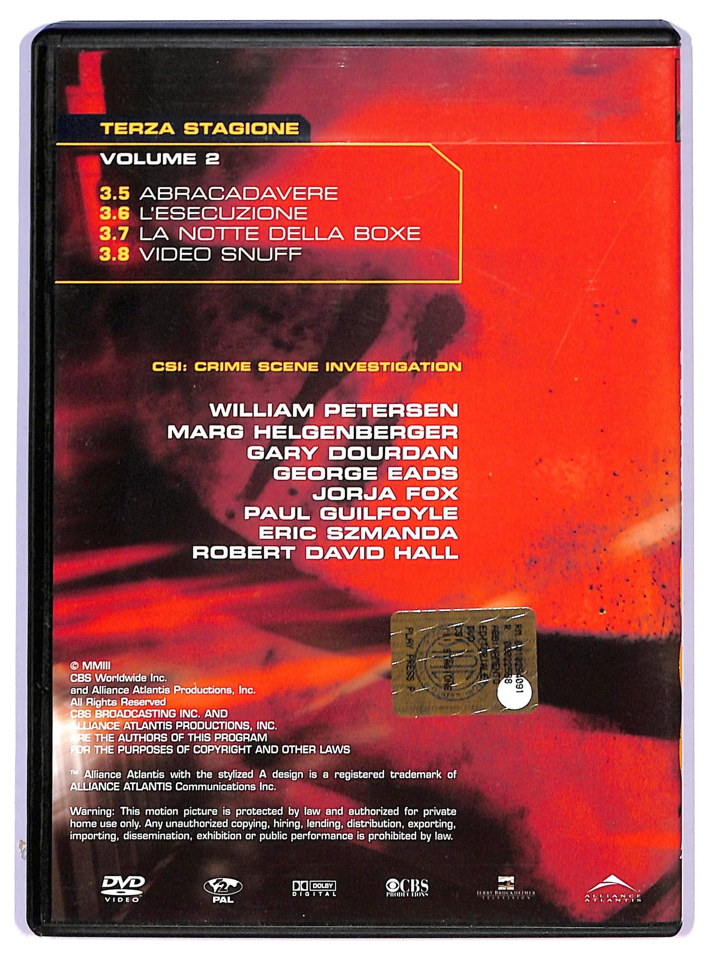 EBOND CSI Terza Stagione Volume 2 Episodi 3.5 - 3.8 EDITORIALE DVD D792108