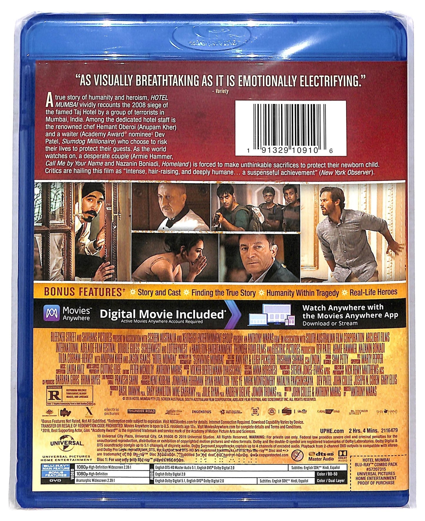 EBOND Hotel Mumbai - 2 dischi edizione UK + DIGITAL + BLURAY BLURAY BLURAY D792327