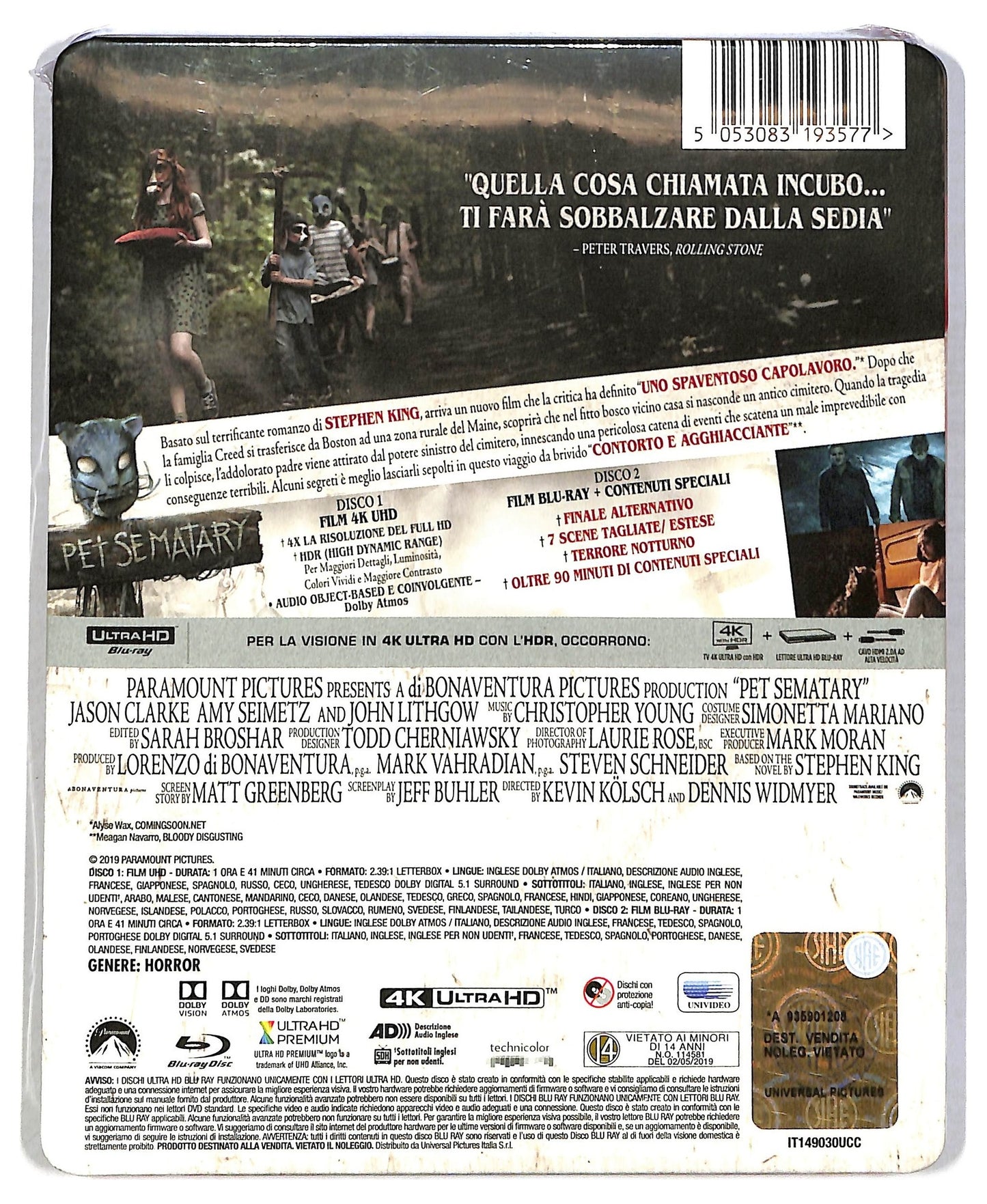 EBOND Pet Sematary EDIZIONE STEELBOOK BLURAY BLURAY BLURAY D792424