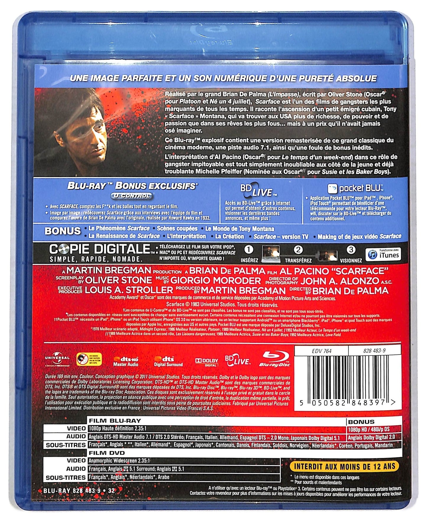 EBOND Scarface DVD + COPIA DIGITALE + BLURAY BLURAY BLURAY D792456