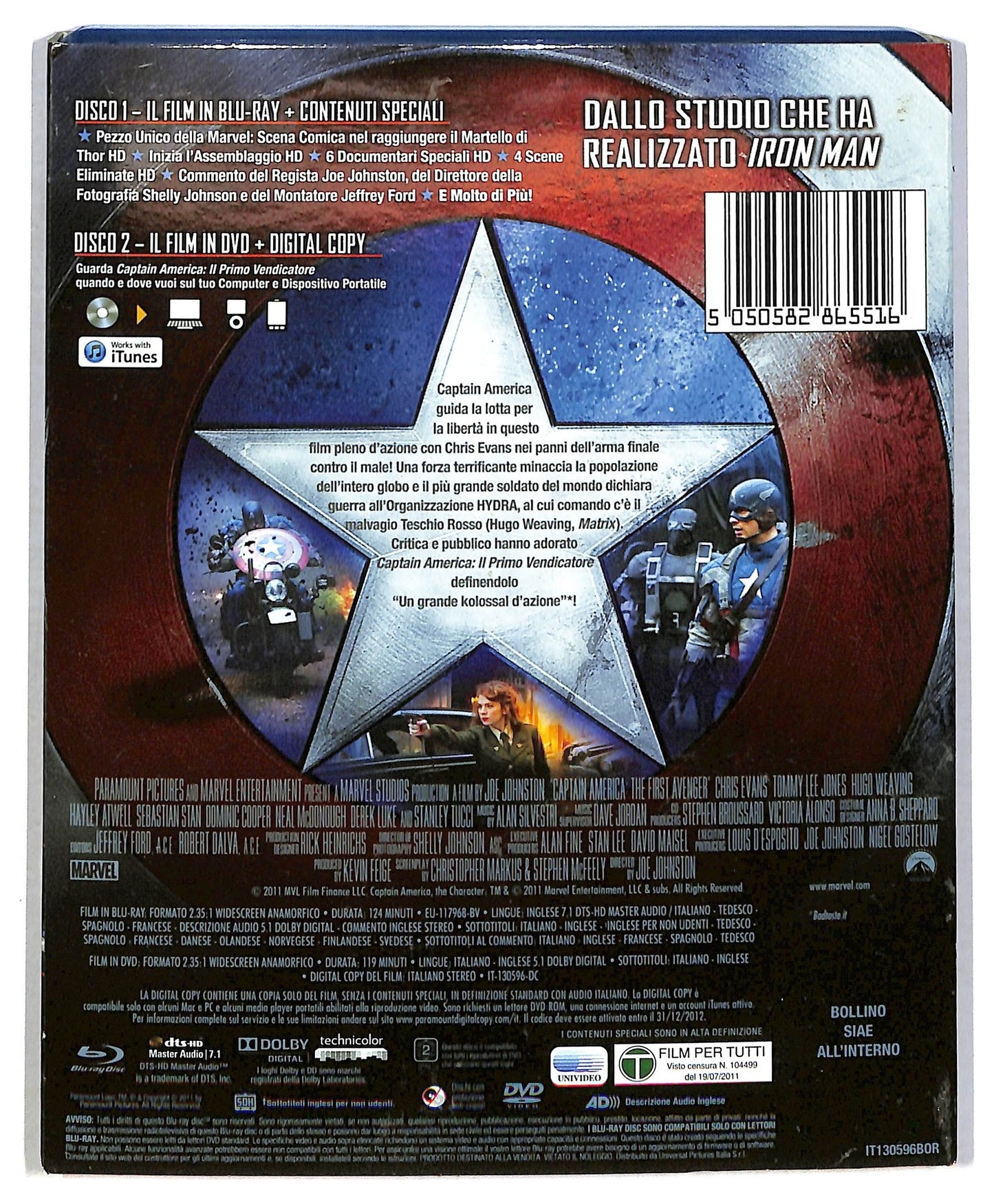 EBOND Captain America il primo vendicatore DVD+ COPY + BLURAY BLURAY D792464