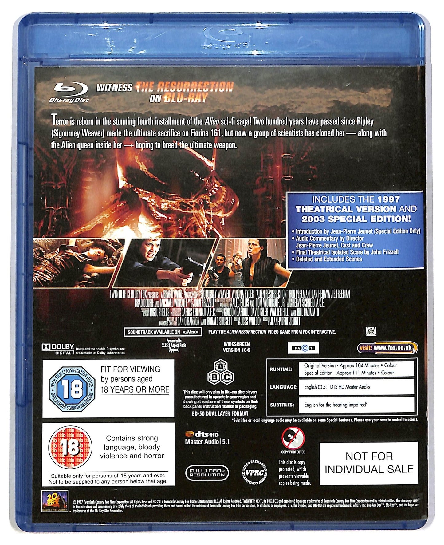 EBOND Alien Resurrection - UK EDITION EDITORIALE BLURAY BLURAY D792509