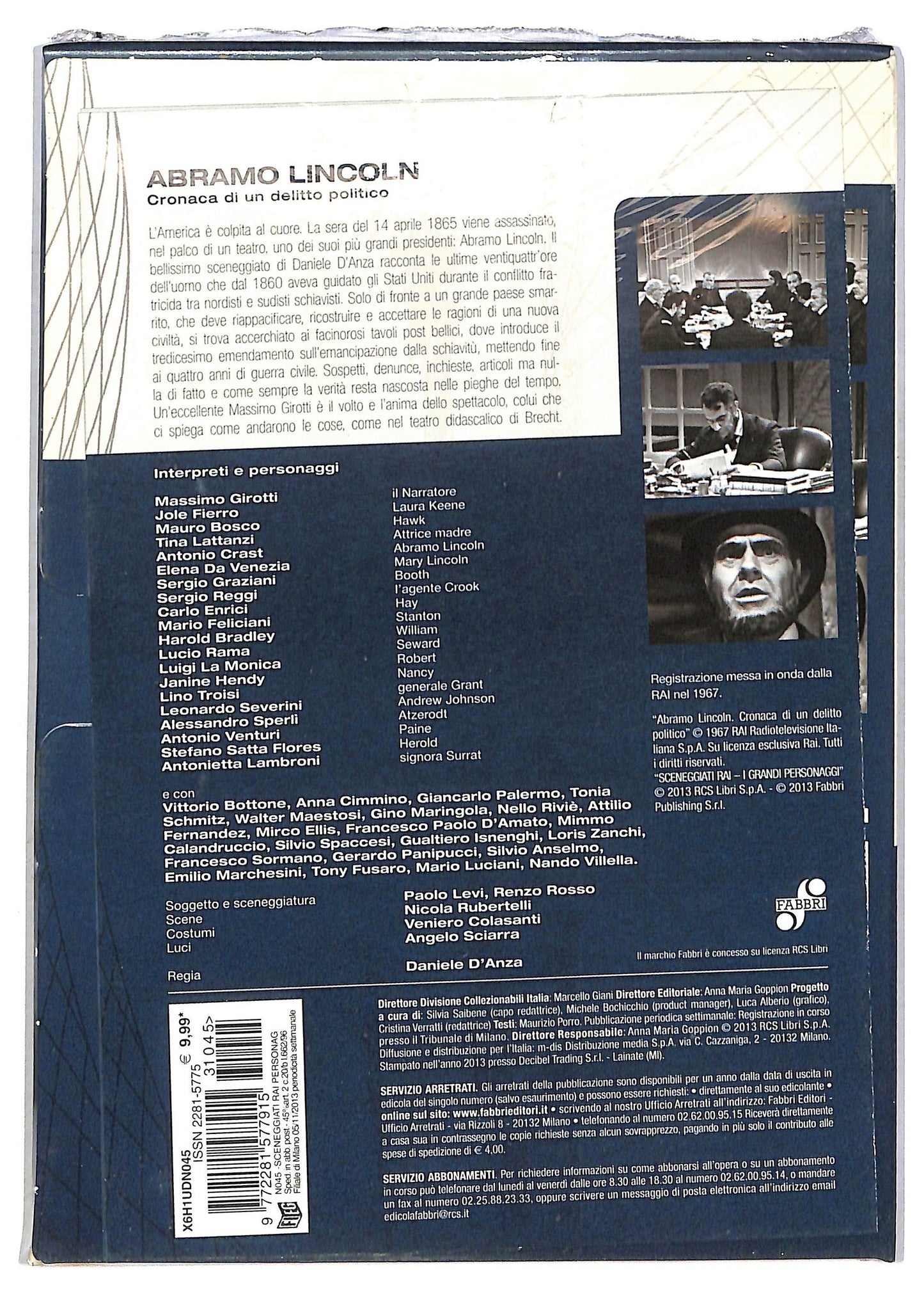 EBOND Sceneggiati Rai Abramo Lincoln Puntate da 1 a 3 EDITORIALE DVD Slip Case D792553