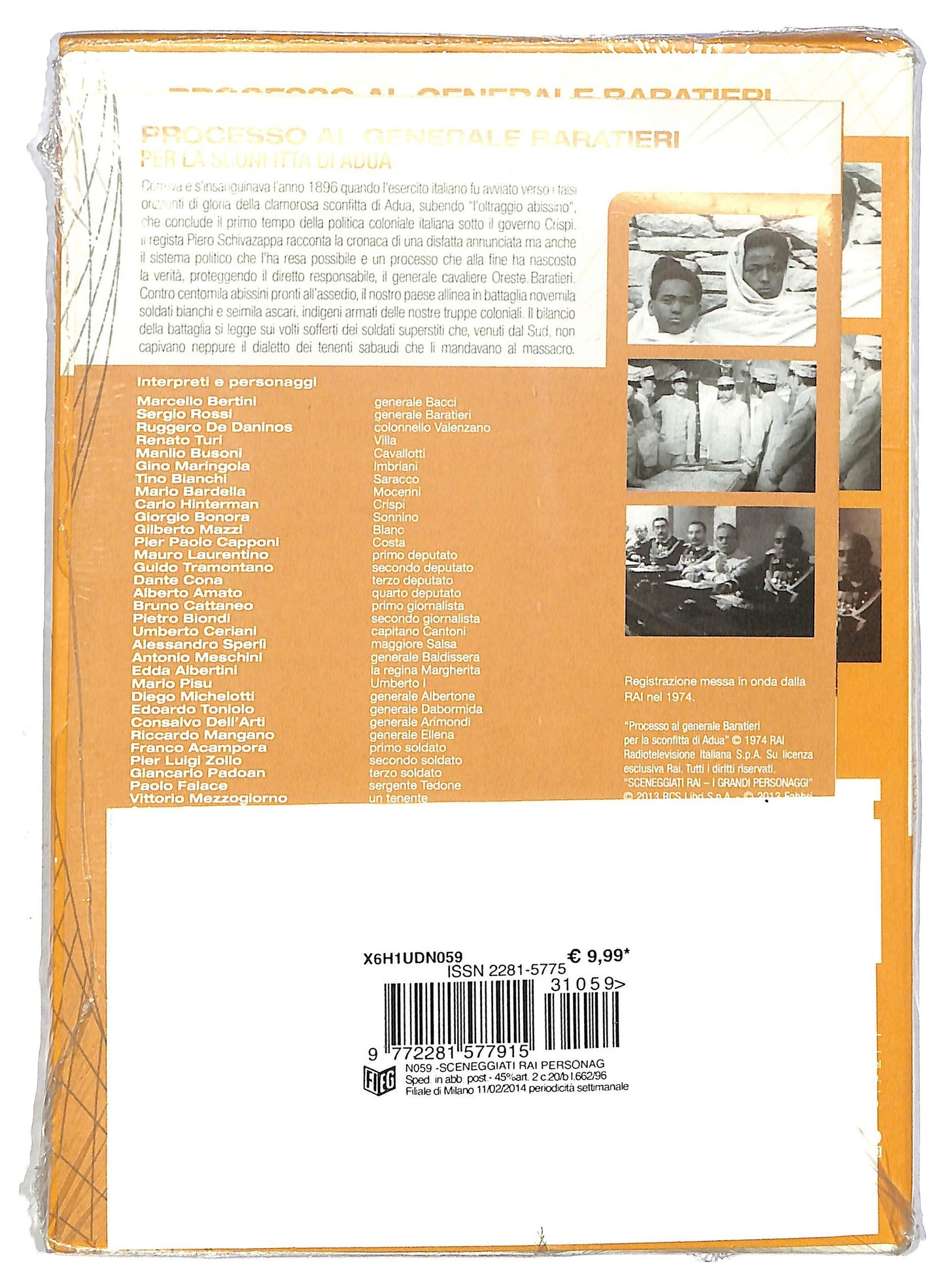 EBOND Sceneggiati Rai Processo Al Genenerale Baratieri EDITORIALE DVD Slip Case D792569