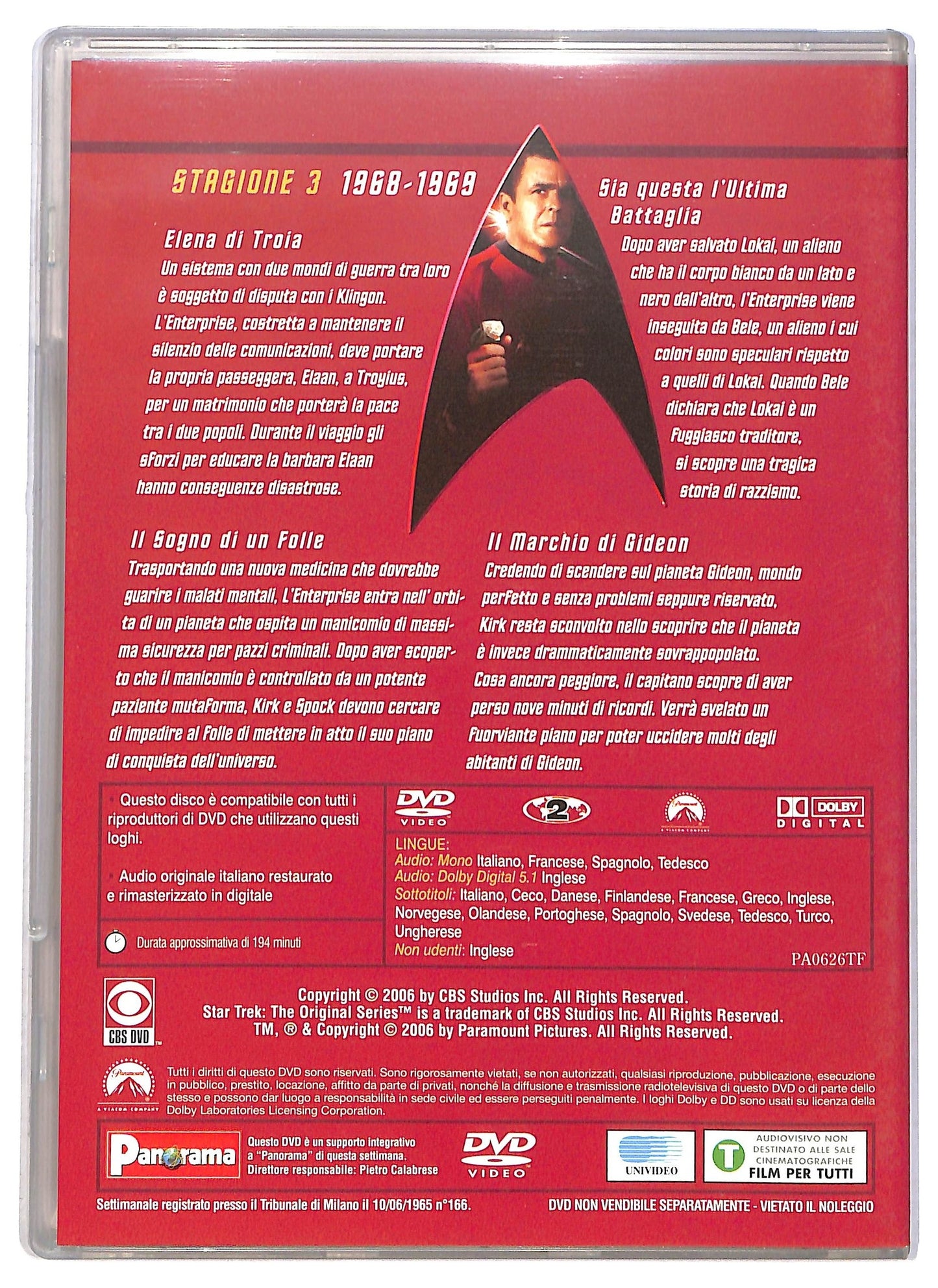 EBOND Star Trek Serie Classeca Stagione 3 Ep. 13/16 EDITORIALE DVD D792619
