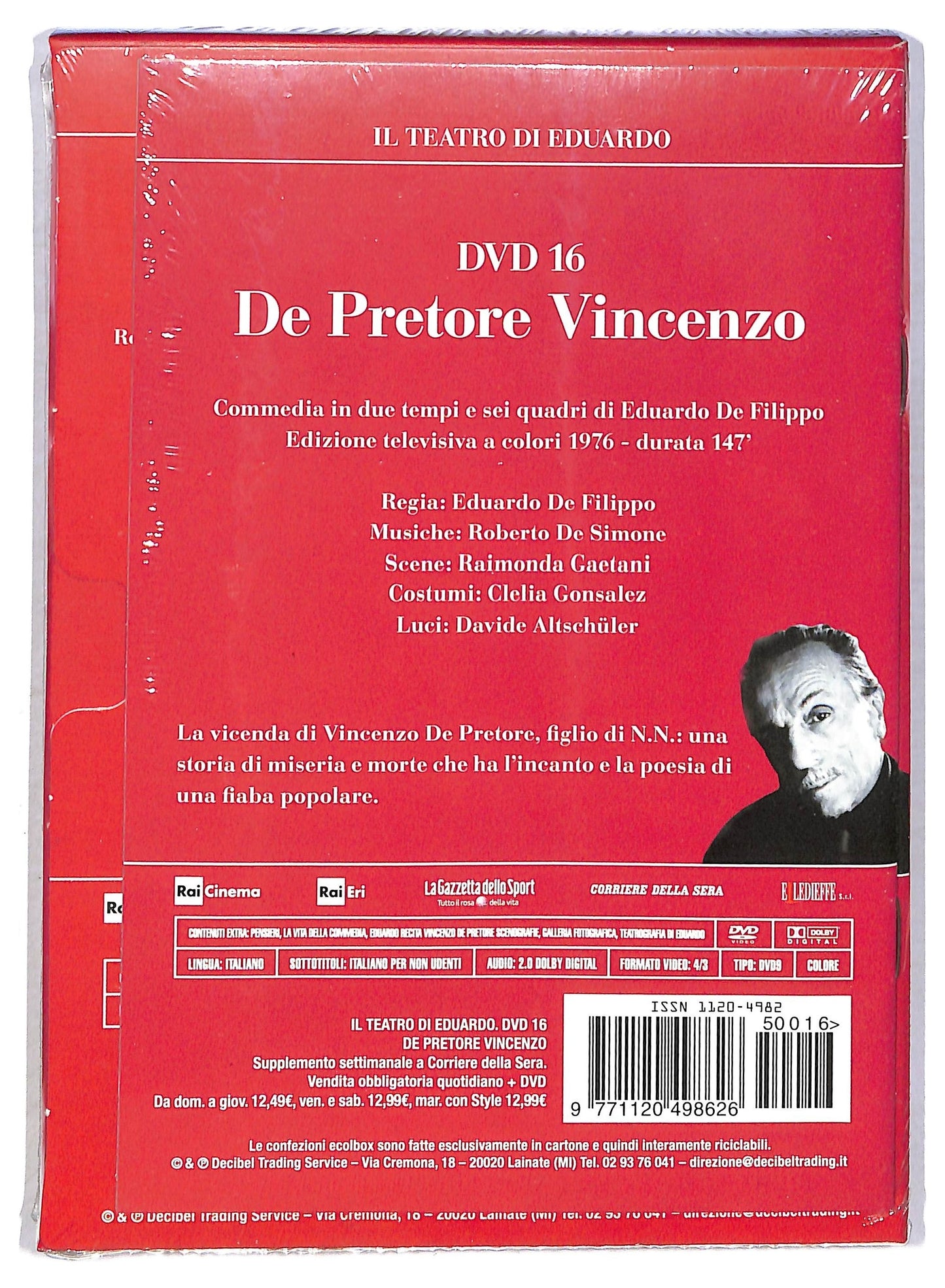 EBOND De Pretore Vicenzo - Eduardo De Filippo EDITORIALE DVD Slip Case D792647