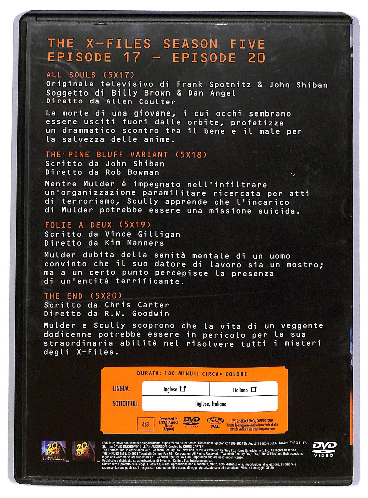 EBOND The x Files,season Five,episode 17-episode 20 DVD Editoriale D792735