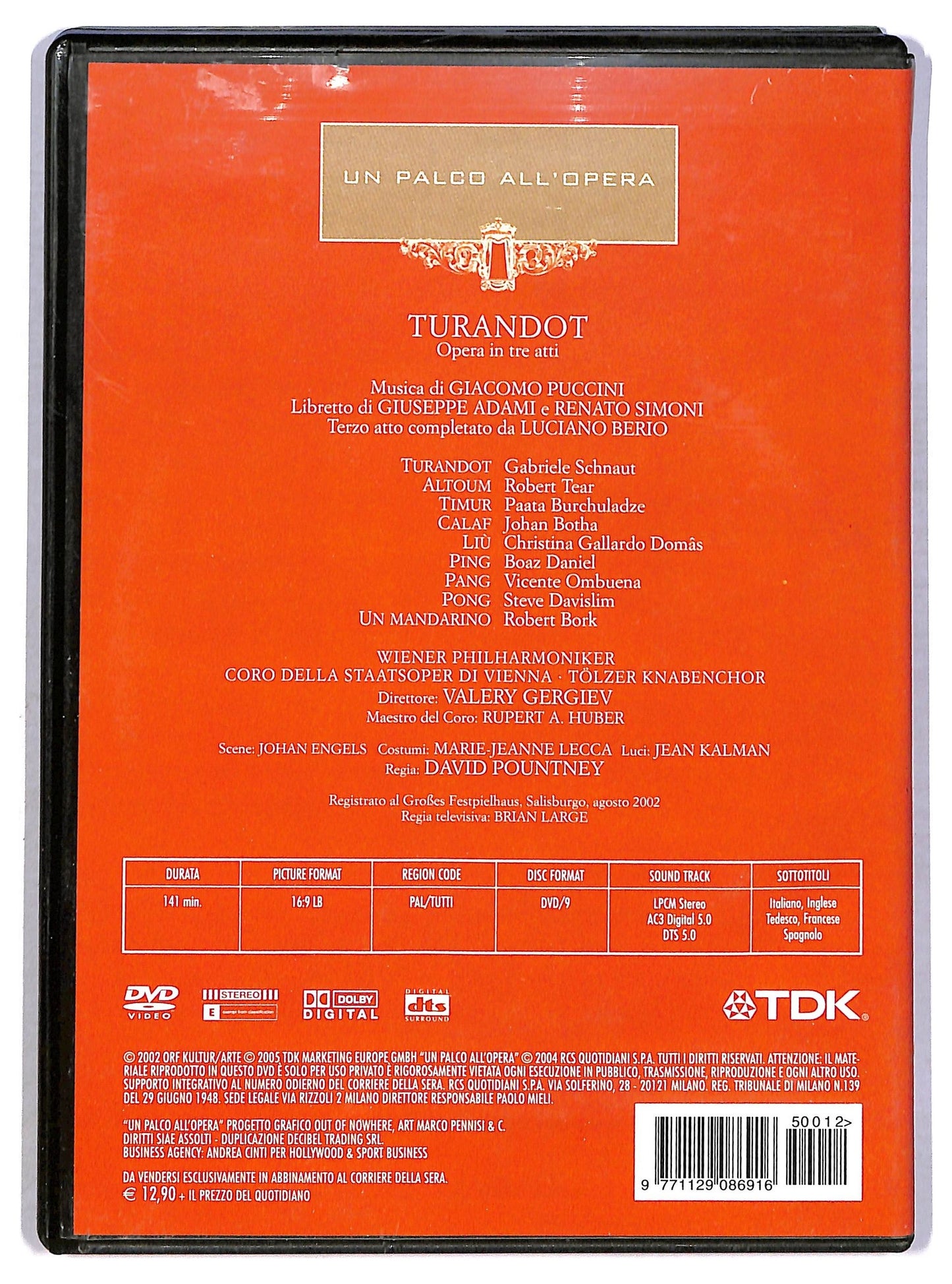 EBOND Un palco all'opera n12 - Giacomo Puccini - Turandot EDITORIALE DVD D792823