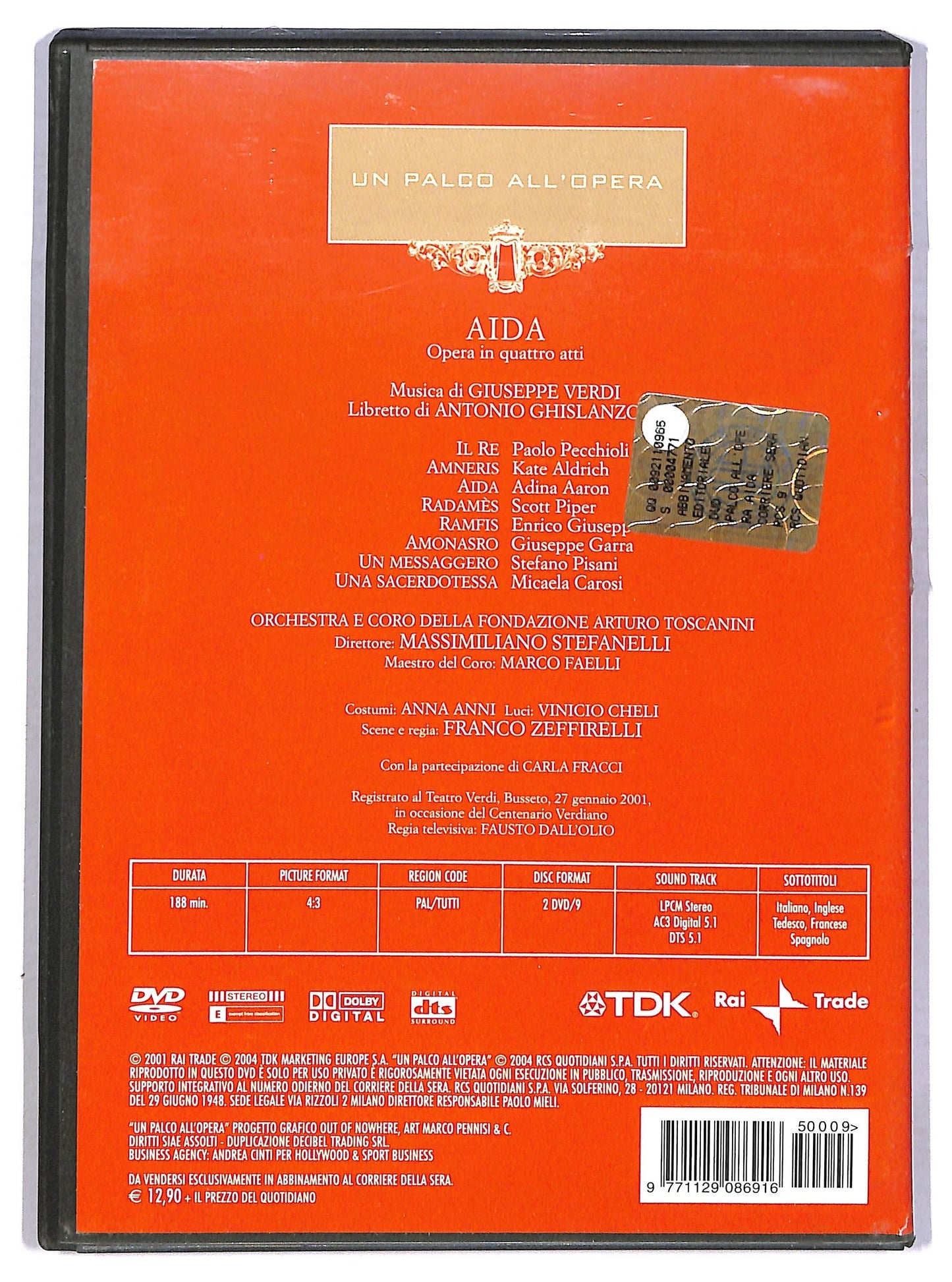 EBOND Un palco all'opera Vol.9 - Aida - Giuseppe Verdi EDITORIALE DVD D792922