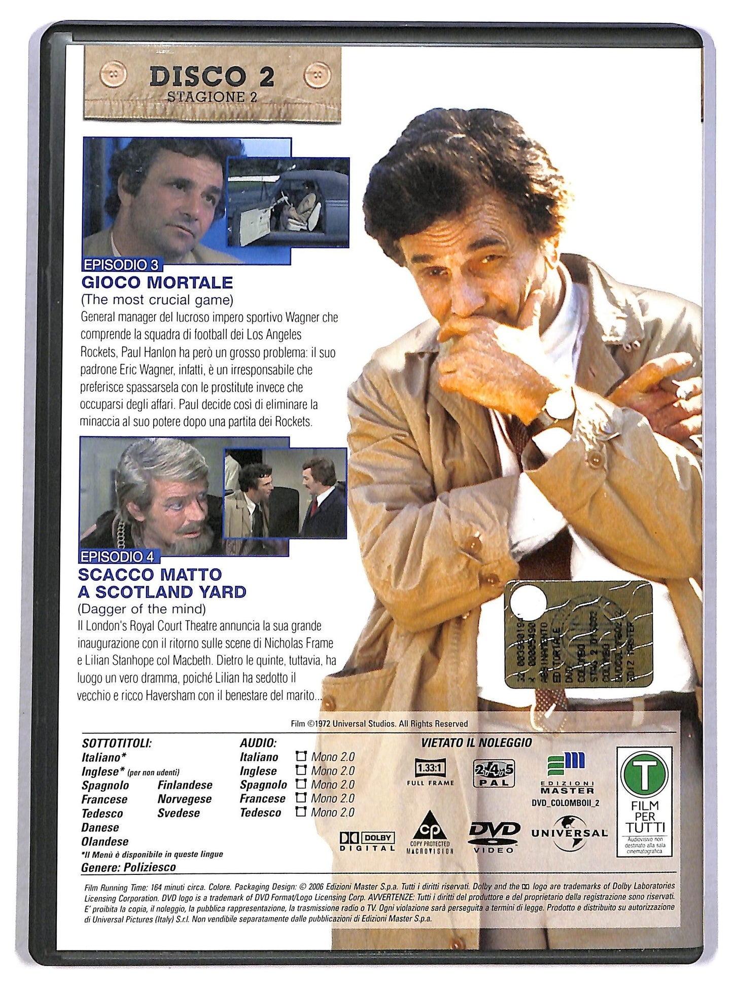 EBOND Colombo Disco 2 Stagione 2 Epis. 3 - 4 EDITORIALE DVD D792958