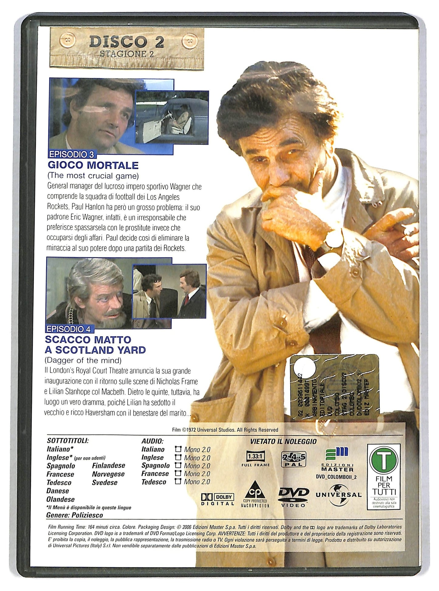 EBOND Colombo Disco 2 Stagione 2 Epis. 3 - 4 EDITORIALE DVD D793005