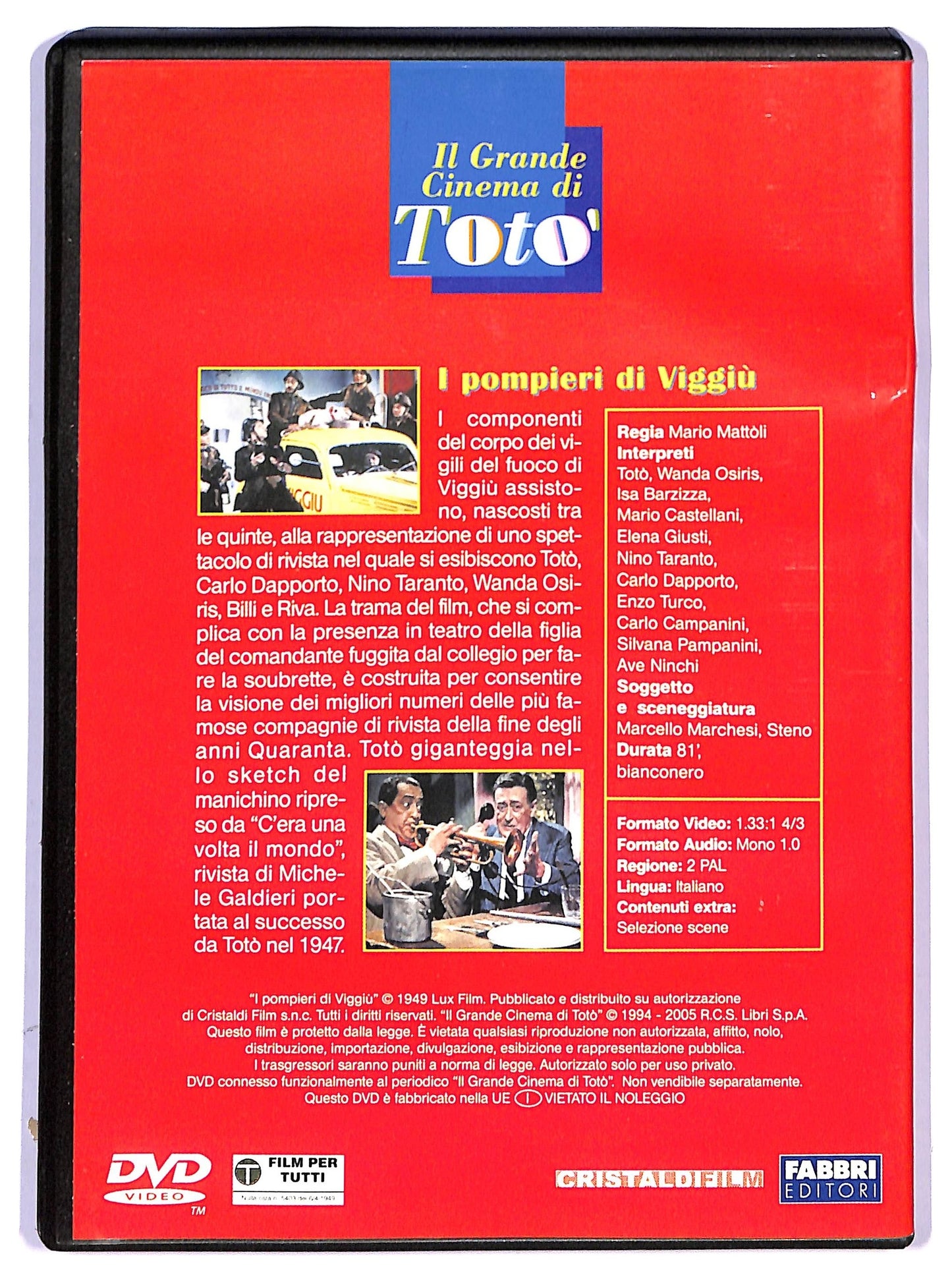 EBOND Il Grande Cinema di Toto I pompieri di Viggiu - EDITORIALE DVD D793213