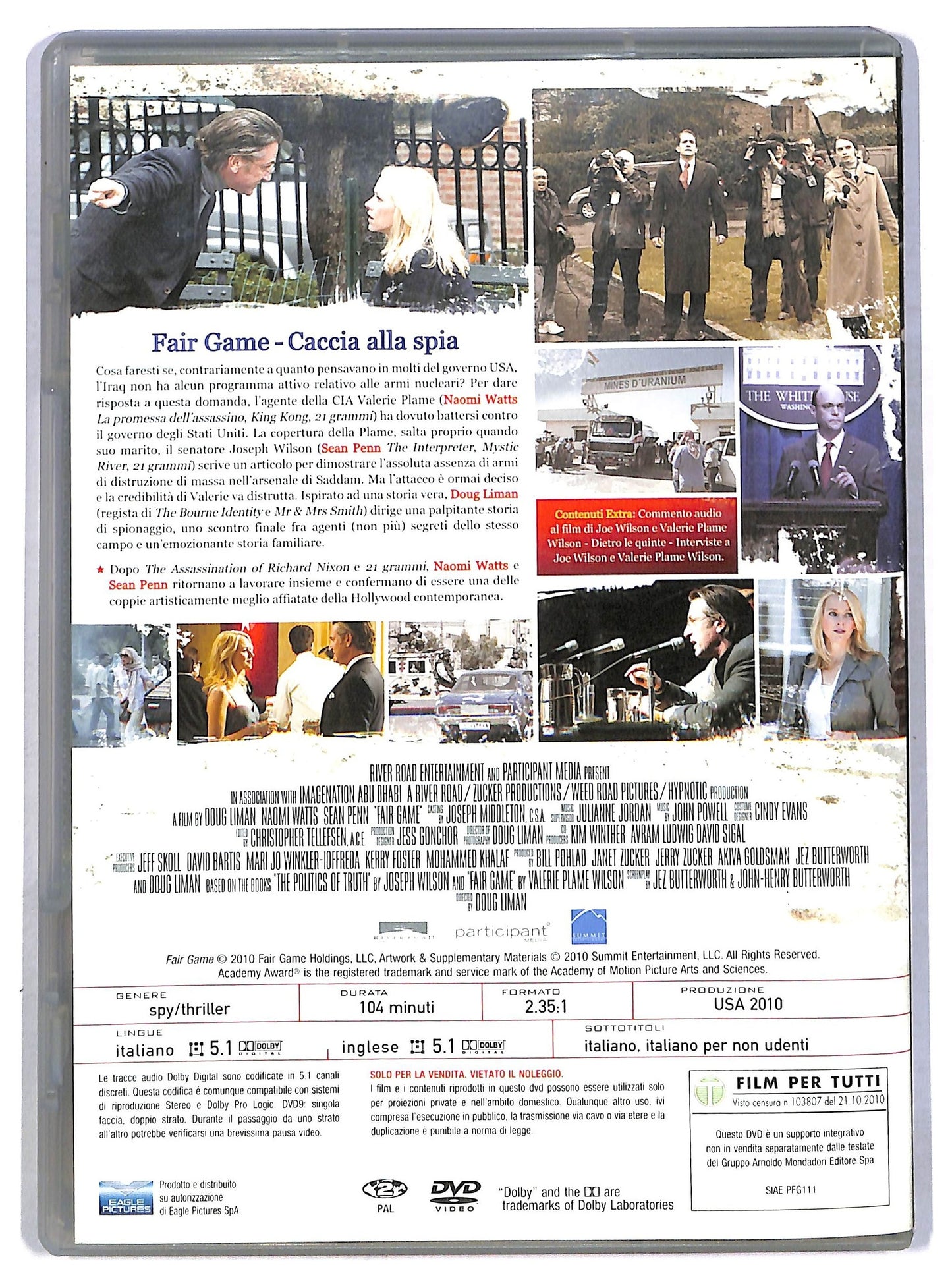 EBOND Fair Game - Caccia alla spia EDITORIALE DVD D793837