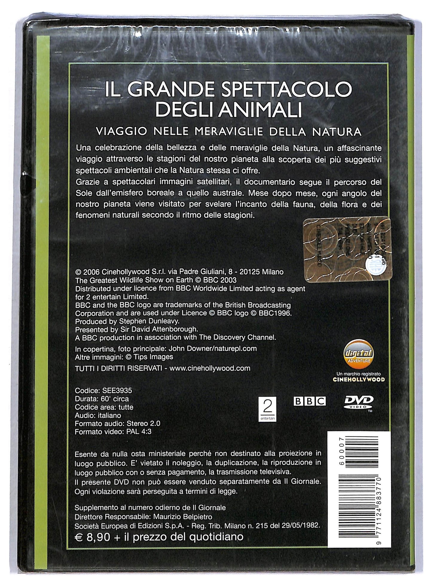 EBOND Il grande spettacolo degli animali Vol 2 EDITORIALE DVD D794147