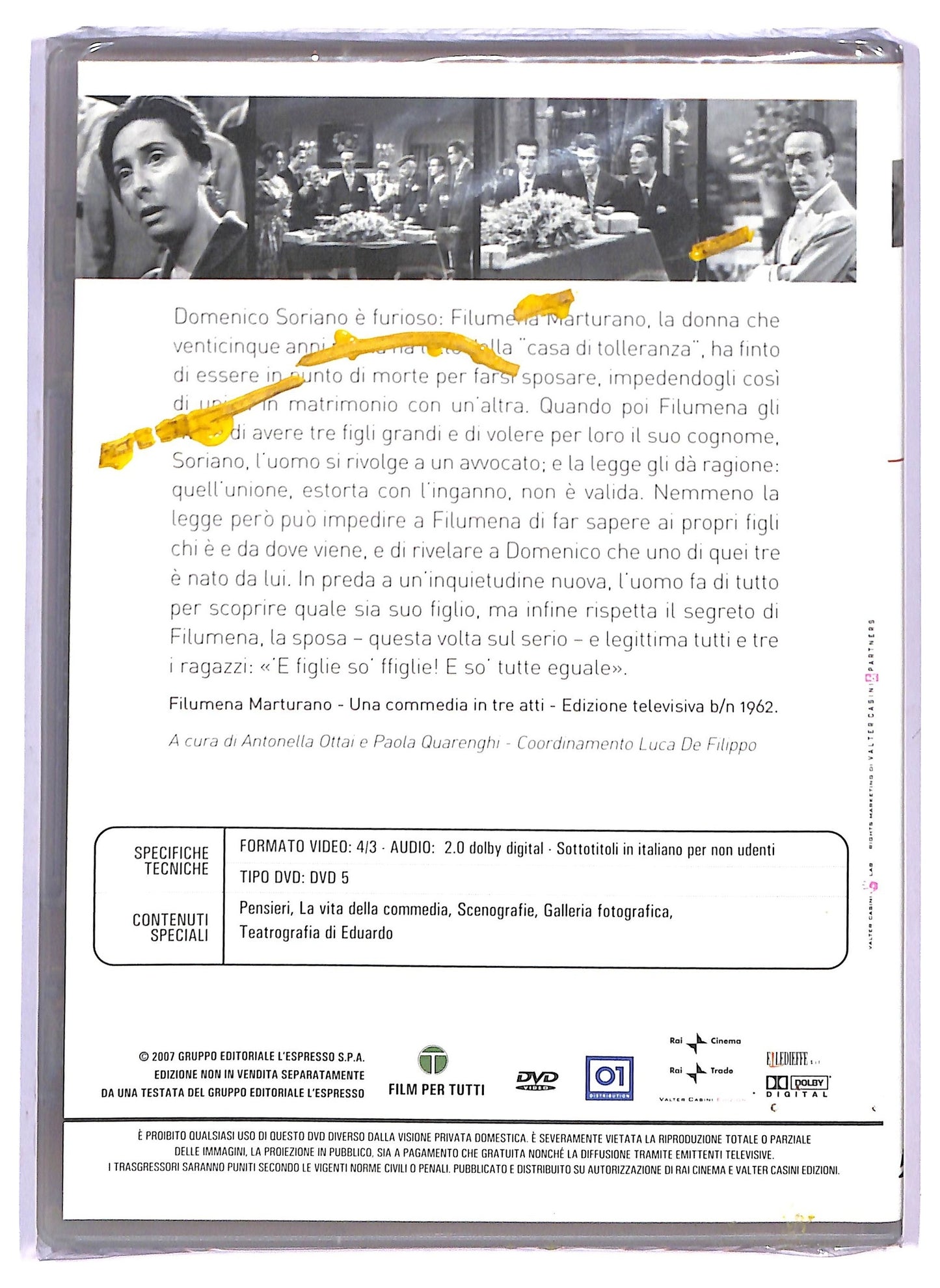EBOND Filumena Marturano EDITORIALE DVD D794520