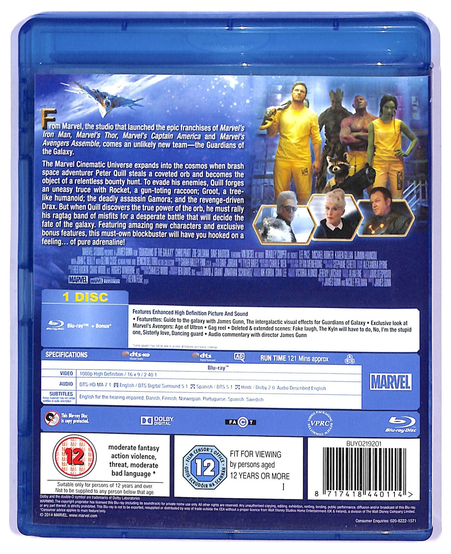 EBOND Guardians Of The Galaxy Edizione UK BLURAY BLURAY D795044