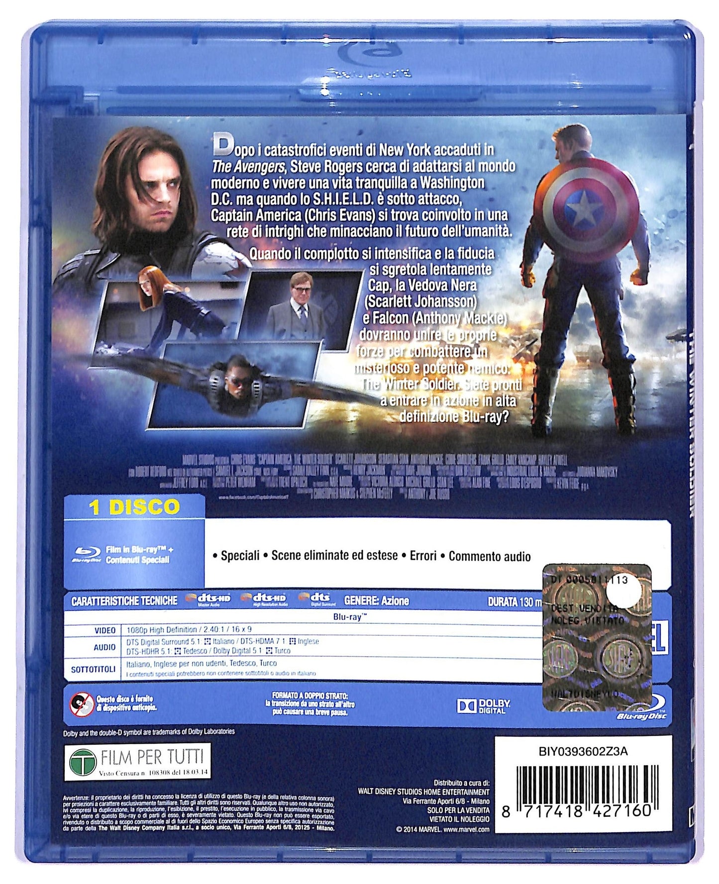 EBOND captain america, the winter soldier BLURAY D795048