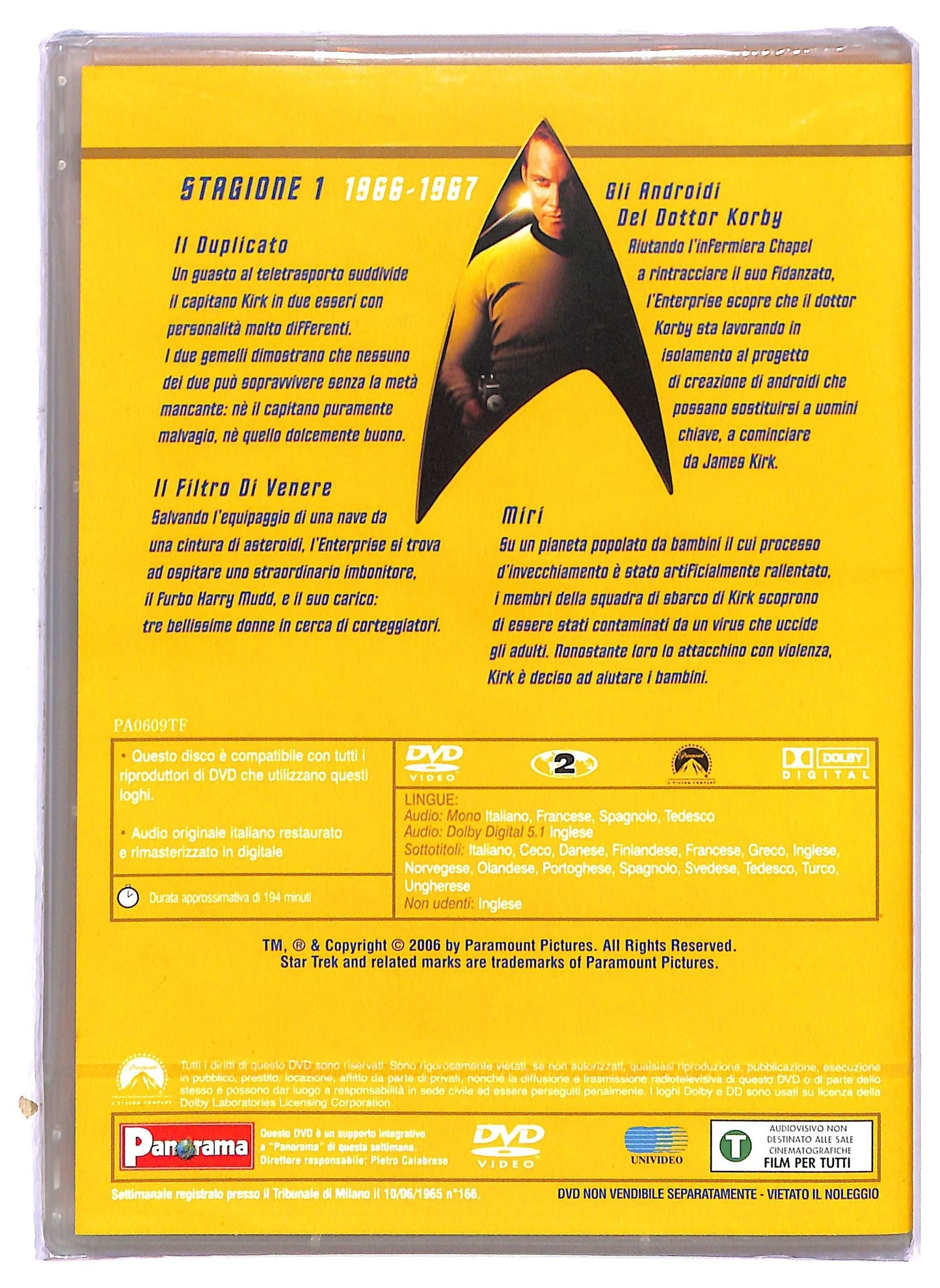 EBOND Star Trek Serie Classica Stagione 1 Epis. 5 - 8 EDITORIALE DVD D795243