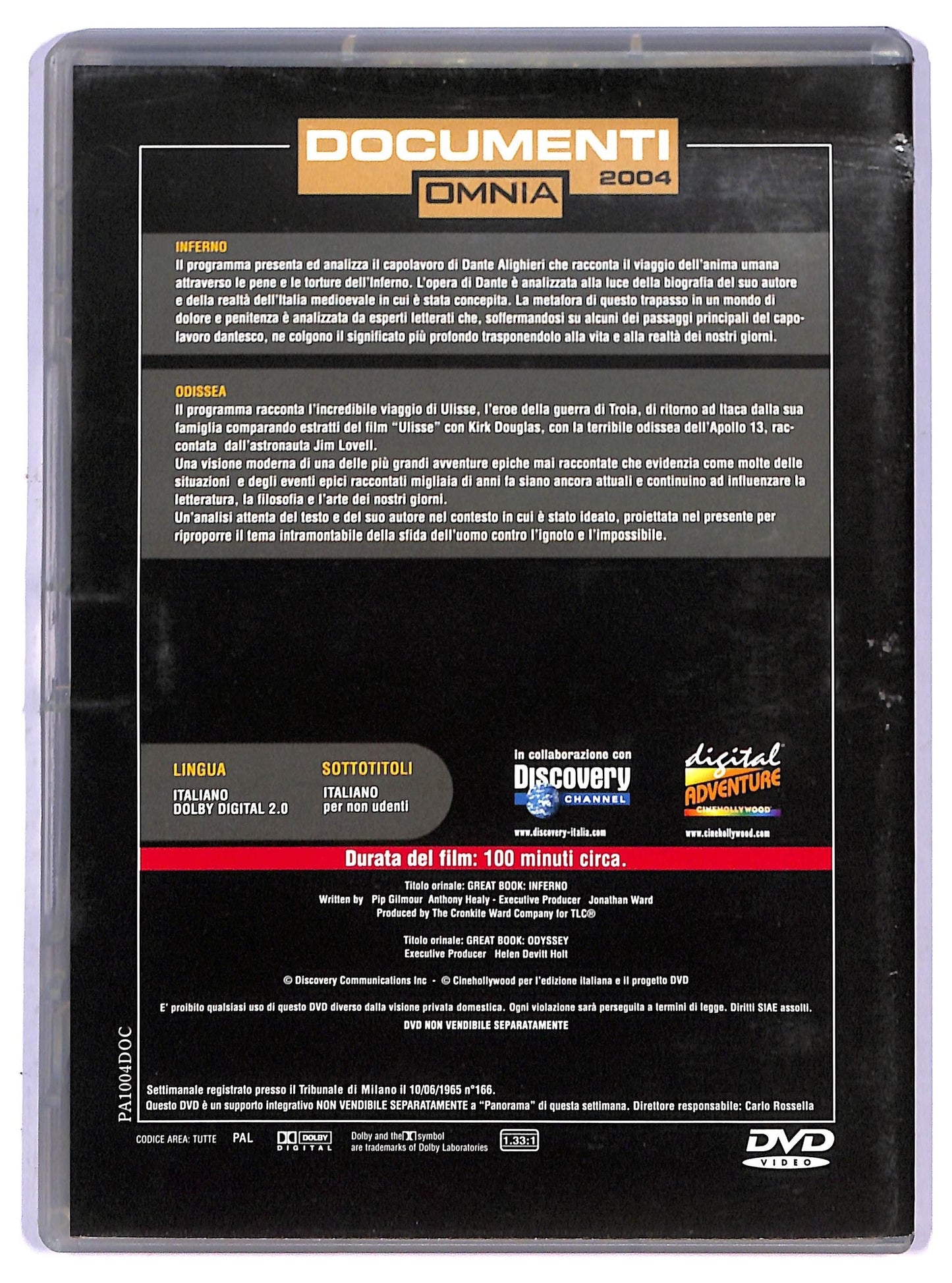 EBOND Documenti omnia inferno di dante odissea di omero EDITORIALE DVD D795265