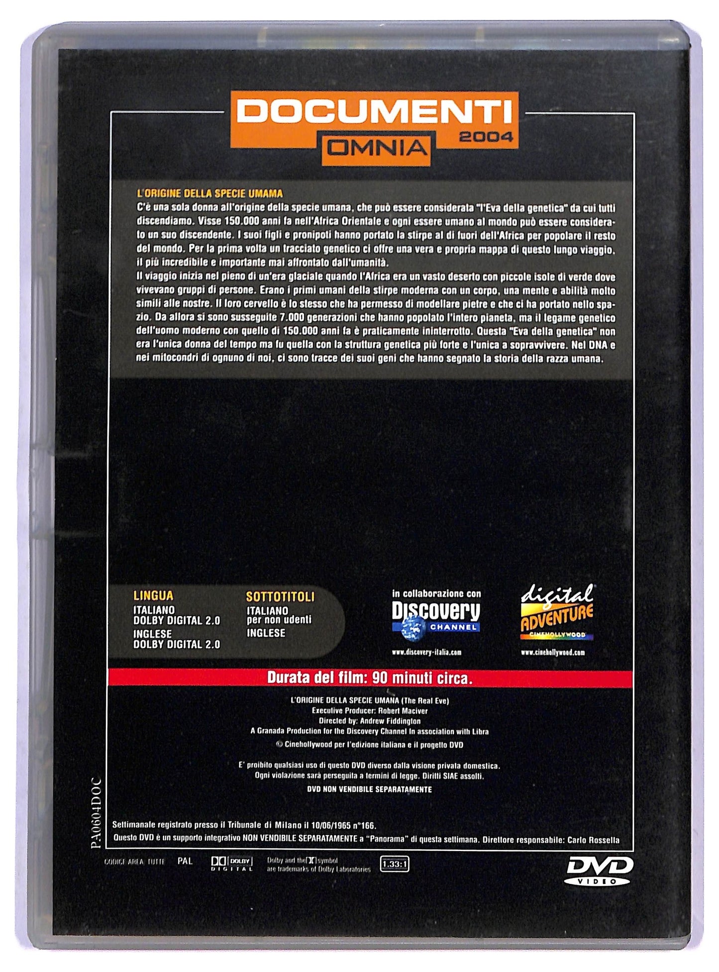 EBOND Documenti omnia l'origine della specie umana EDITORIALE DVD D795302