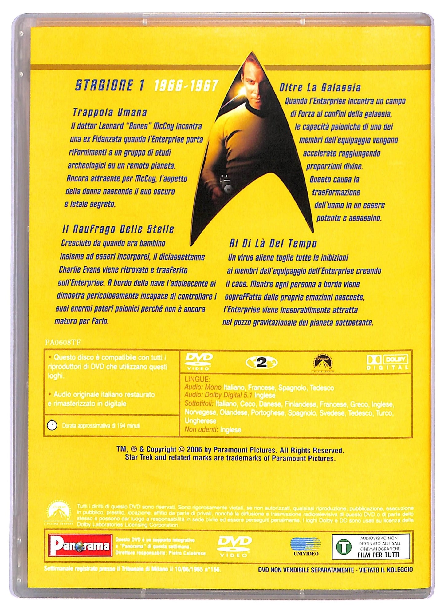 EBOND Star Trek Serie Classica Stagione 1 Epsiodi 1- 4 EDITORIALE DVD D795304