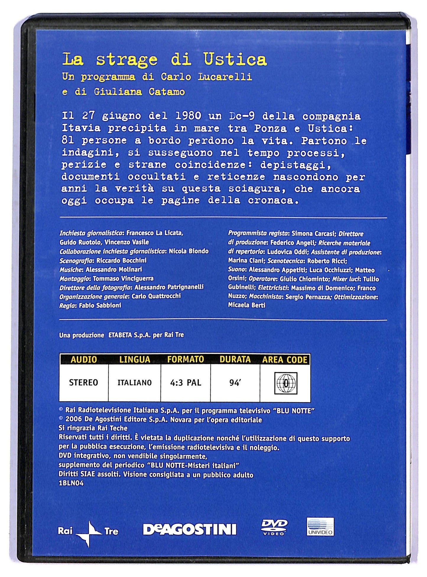EBOND Blu Notte Vol.4 - La strage di Ustica EDITORIALE DVD D795364