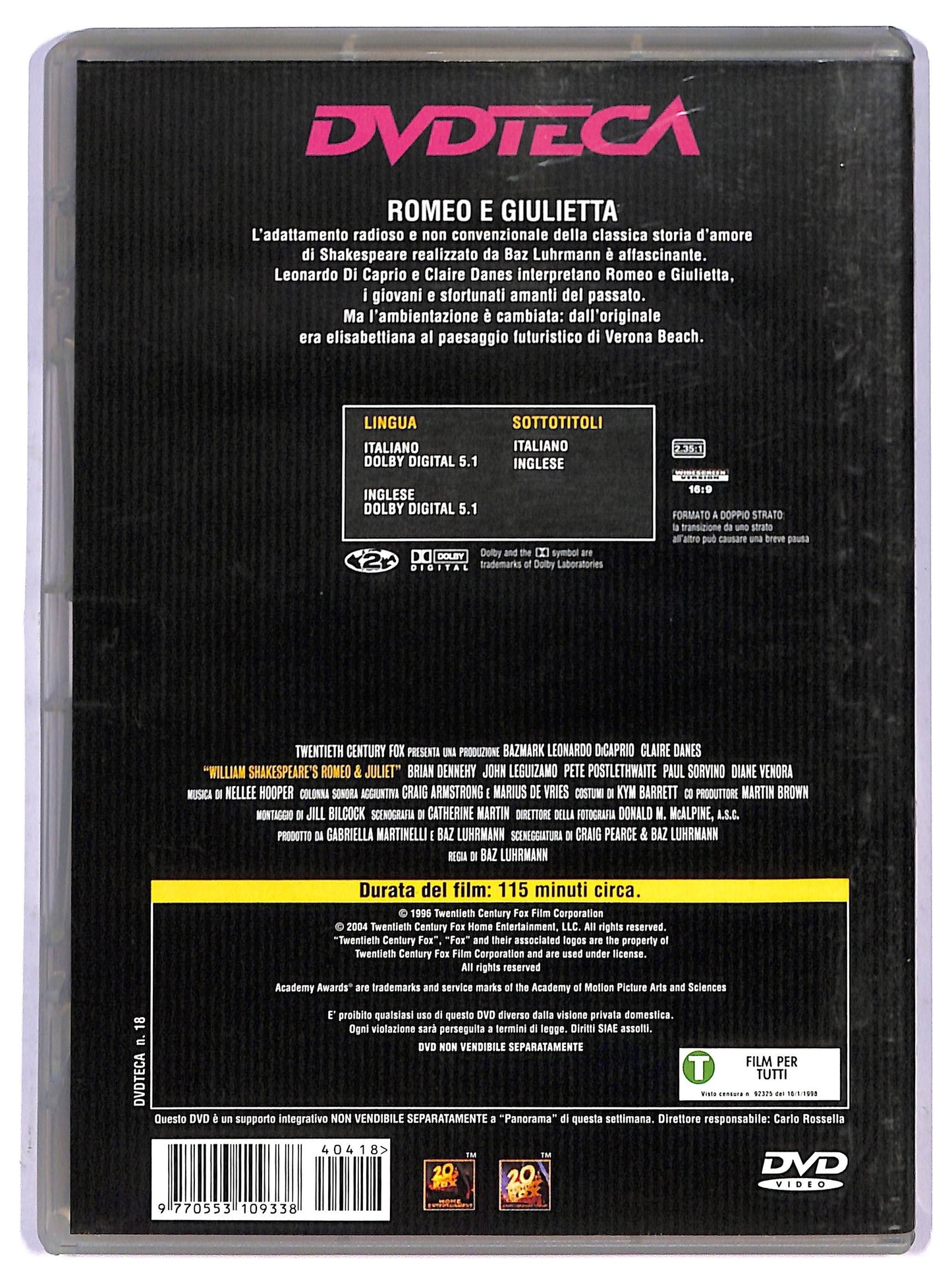 EBOND Romeo + Giulietta EDITORIALE DVD D795536