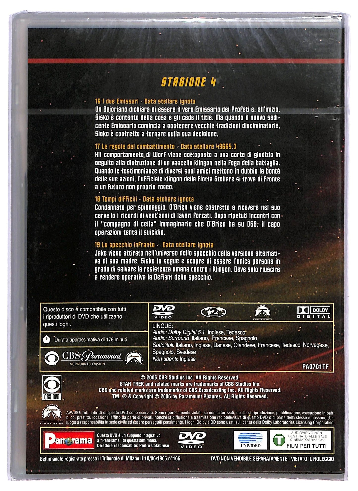 EBOND Star Trek Deep Space Nine Stagione 4 Epsiodi 16 - 19 EDITORIALE DVD D795608