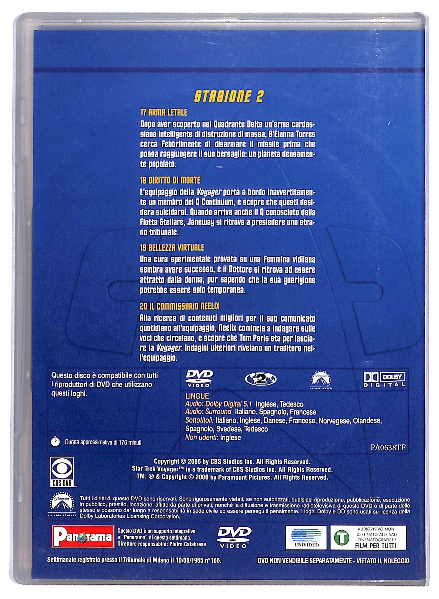 EBOND Star Trek Vojager Satgione 2 Episodi 17 - 20 EDITORIALE DVD D795645
