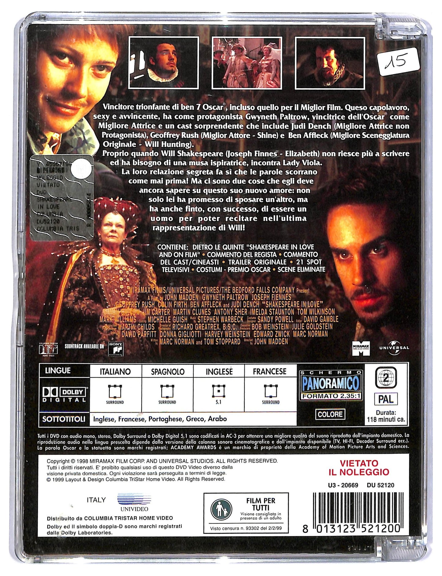 EBOND Shakespeare In Love Con Gwyneth Paltrow Sjb DVD D795765
