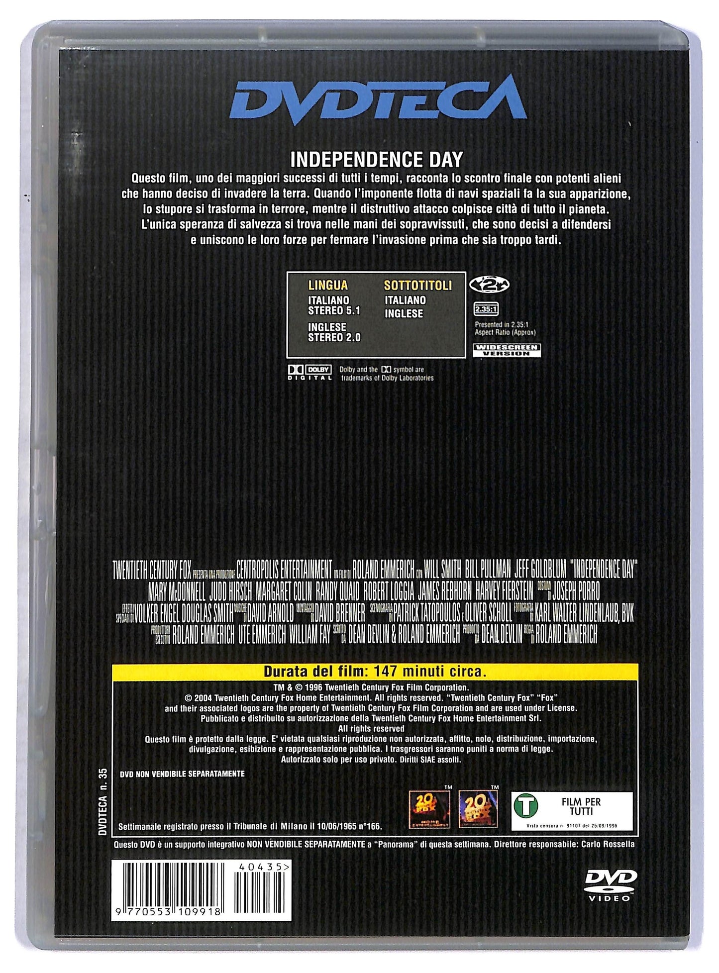 EBOND Independence Day EDITORIALE DVD D795812
