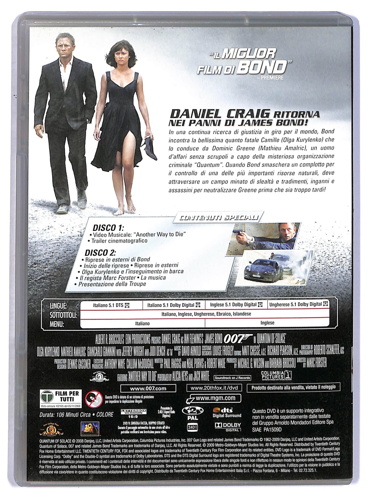 EBOND Quantum of Solace EDIZIONE SPECIALE 2 dischi EDITORIALE DVD D796612