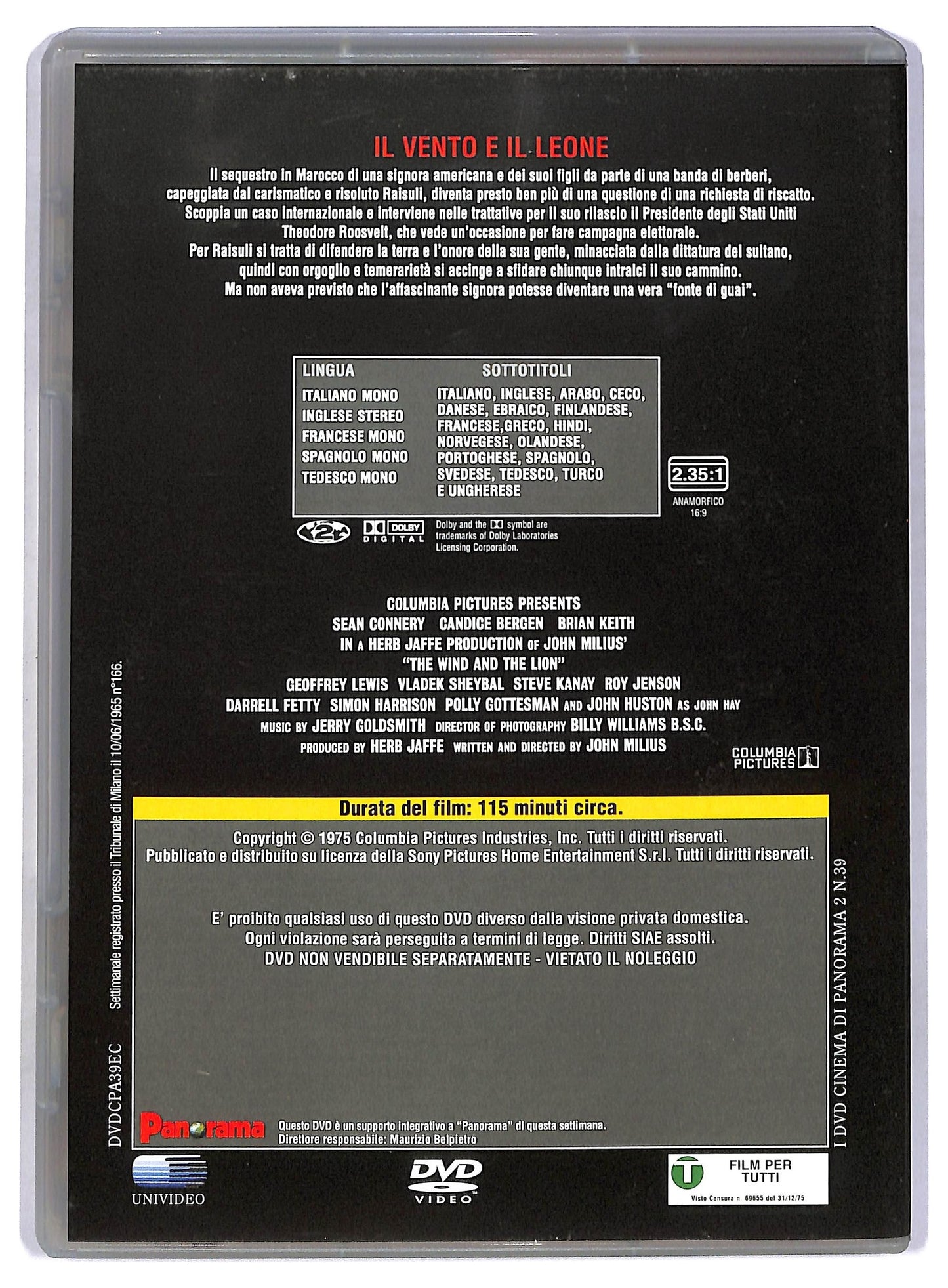 EBOND Eroi e cavalieri - Il vento e il leone EDITORIALE DVD D796740