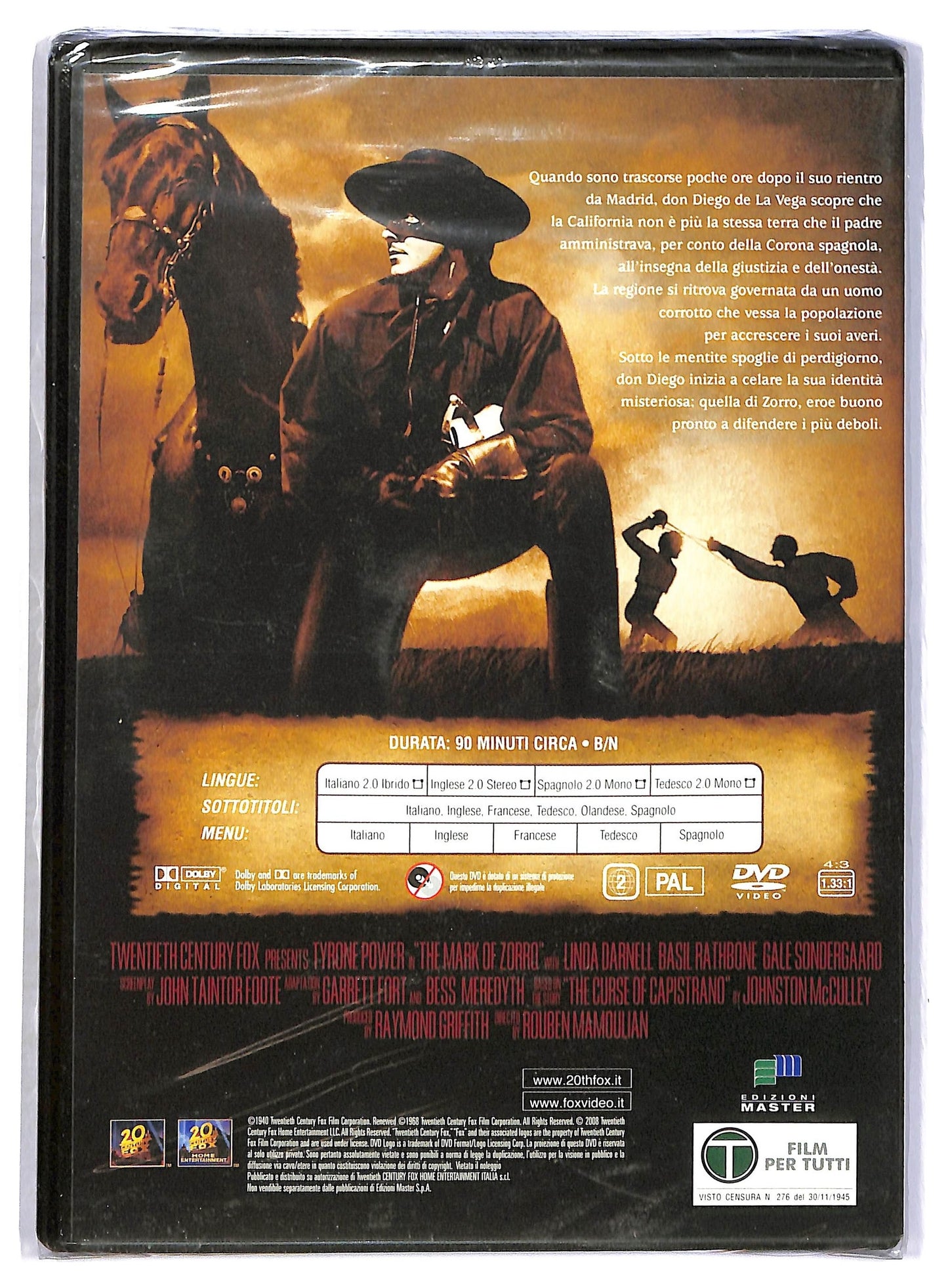 EBOND Il segno di Zorro EDITORIALE DVD D796825