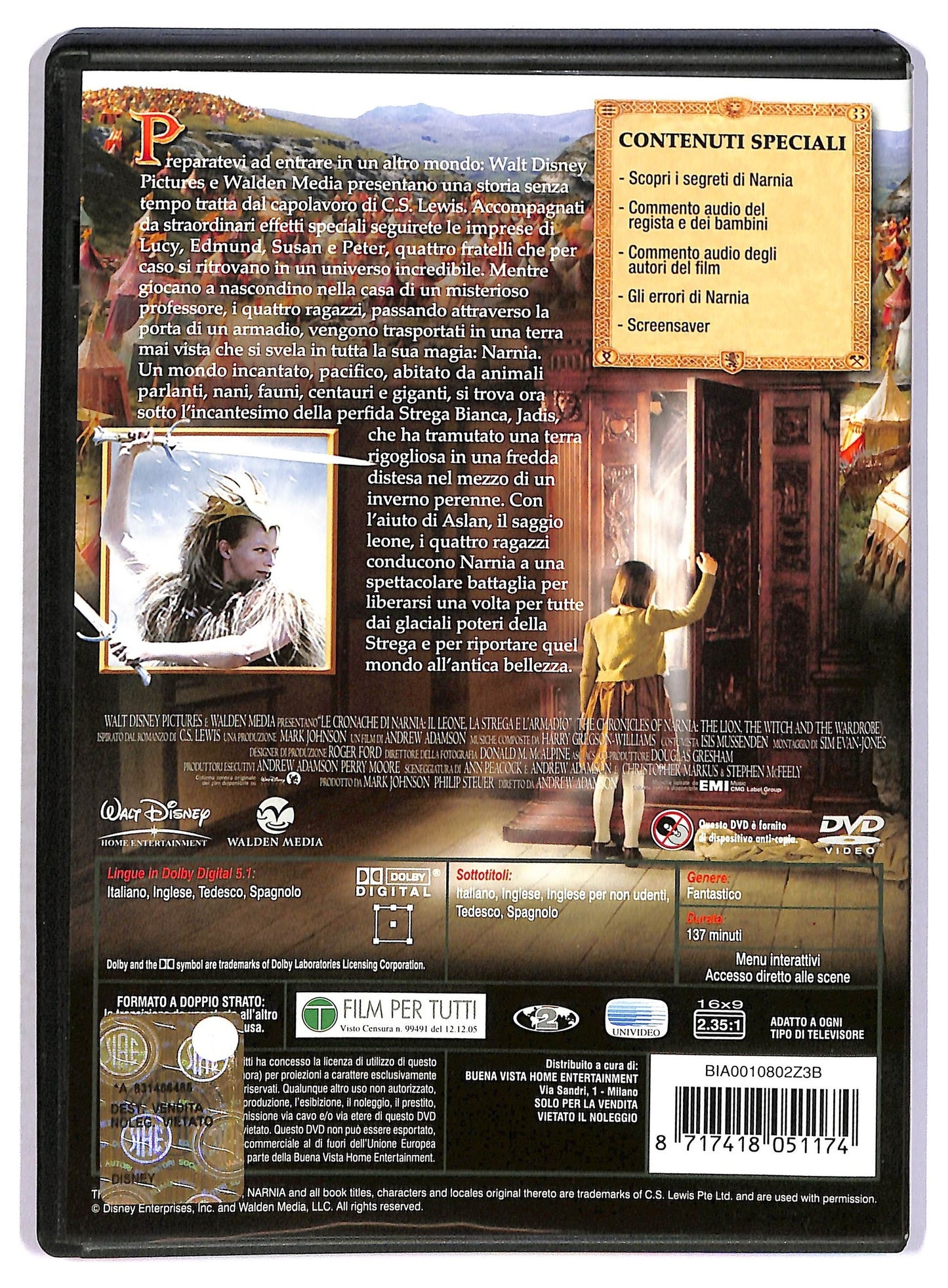 EBOND Le cronache di Narnia - Il leone la strega e l'armadio DVD D797512