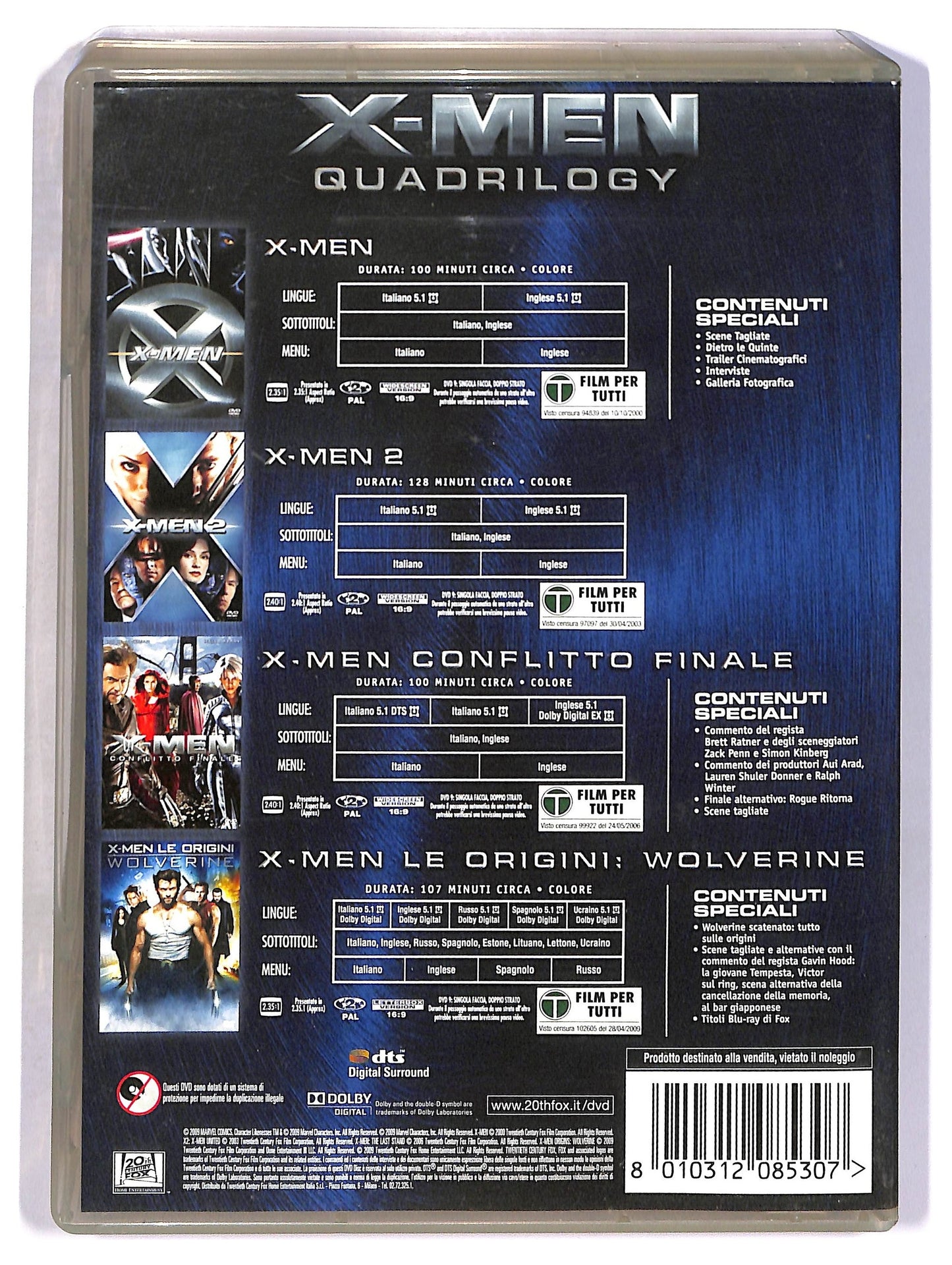 EBOND X-men Quadrilogy 4 DVD D797539