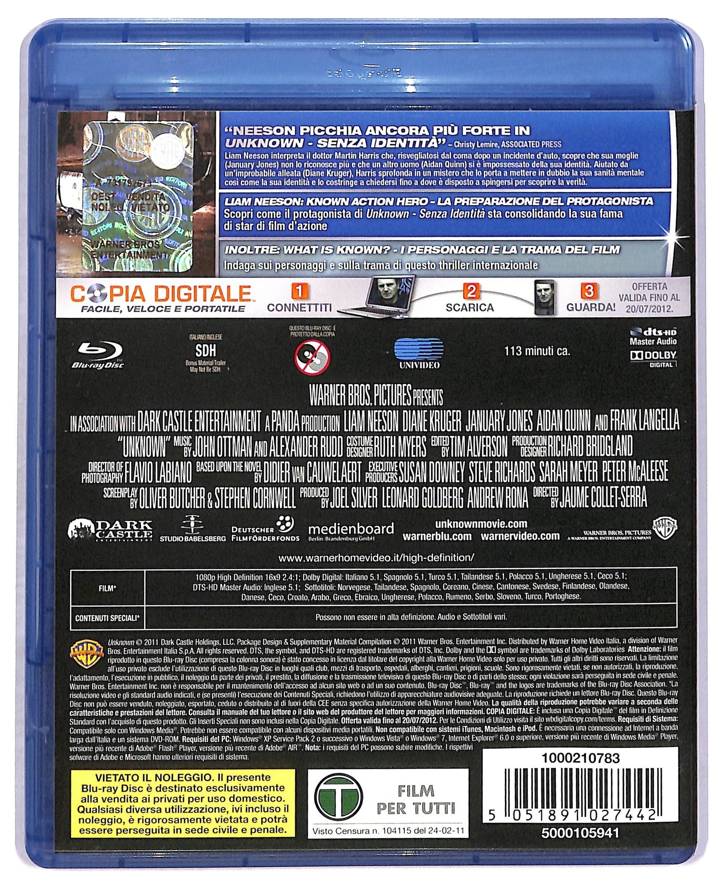 EBOND Unknown - Senza Identita BLURAY D797638