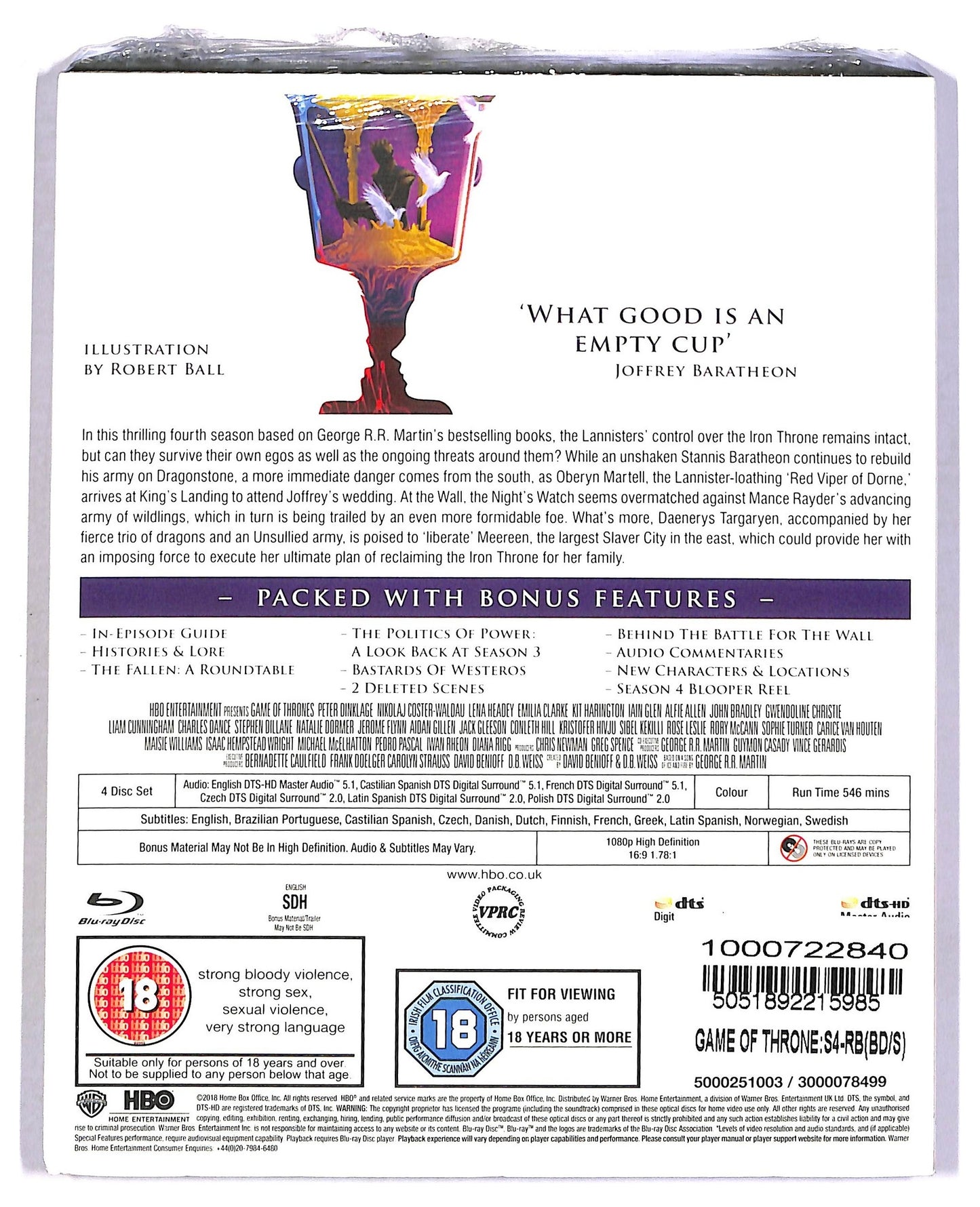 EBOND Game Of Thronese The Complete Fourth Season BLURAY Slipcase BLURAY D797656